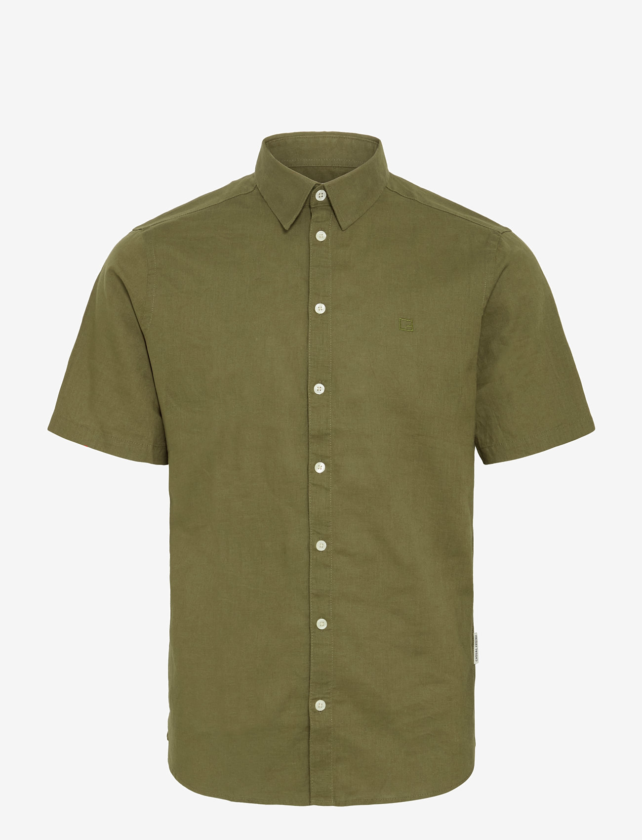 Casual Friday - CFAKSEL SS linen mix shirt - midsummer - winter moss - 1
