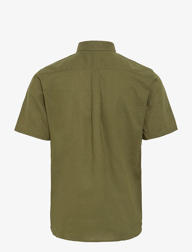 Casual Friday - CFAKSEL SS LINEN MIX SHIRT - hørskjorter - winter moss - 2