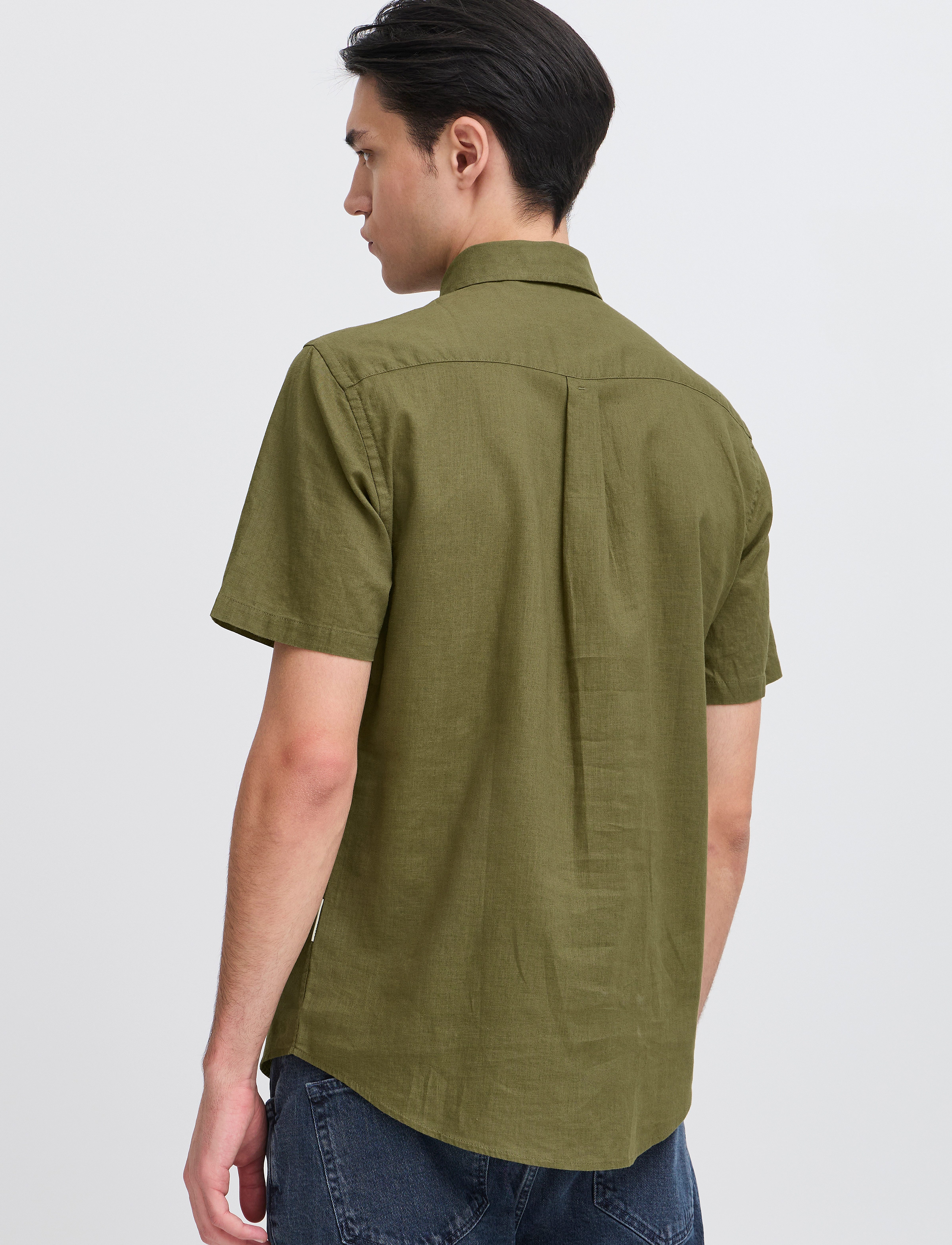 Casual Friday - CFAKSEL SS linen mix shirt - leinenhemden - winter moss - 5