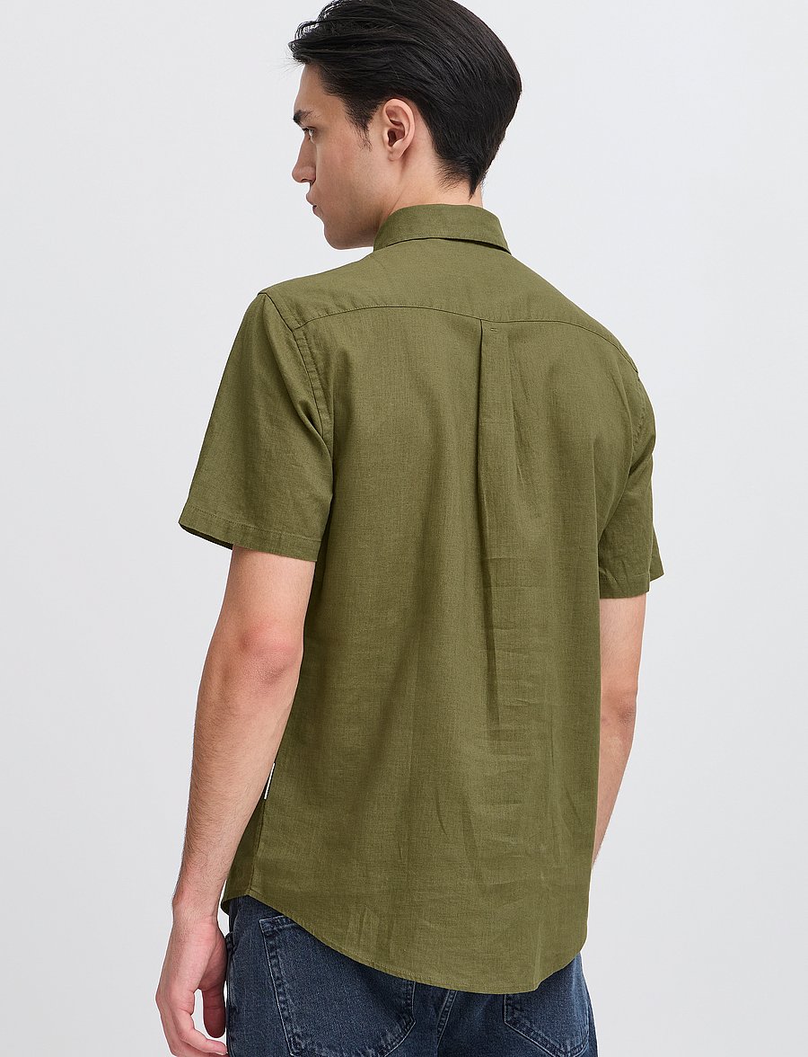 Casual Friday - CFAKSEL SS linen mix shirt - leinenhemden - winter moss - 5