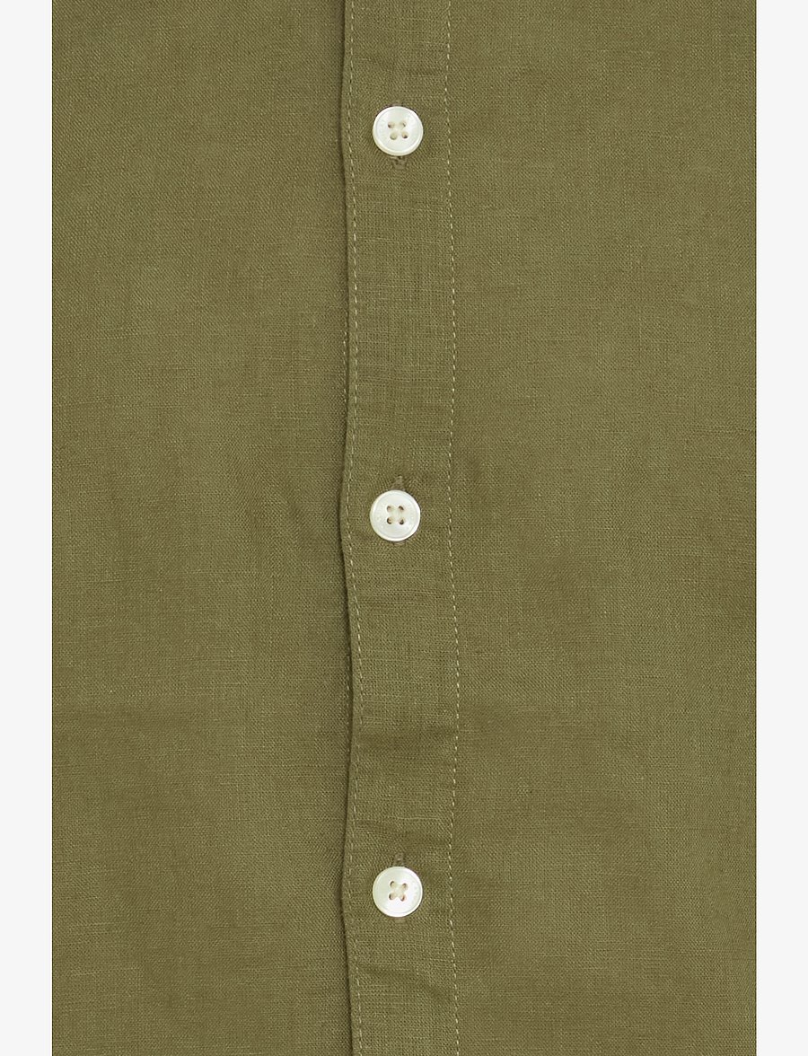 Casual Friday - CFAKSEL SS linen mix shirt - leinenhemden - winter moss - 3
