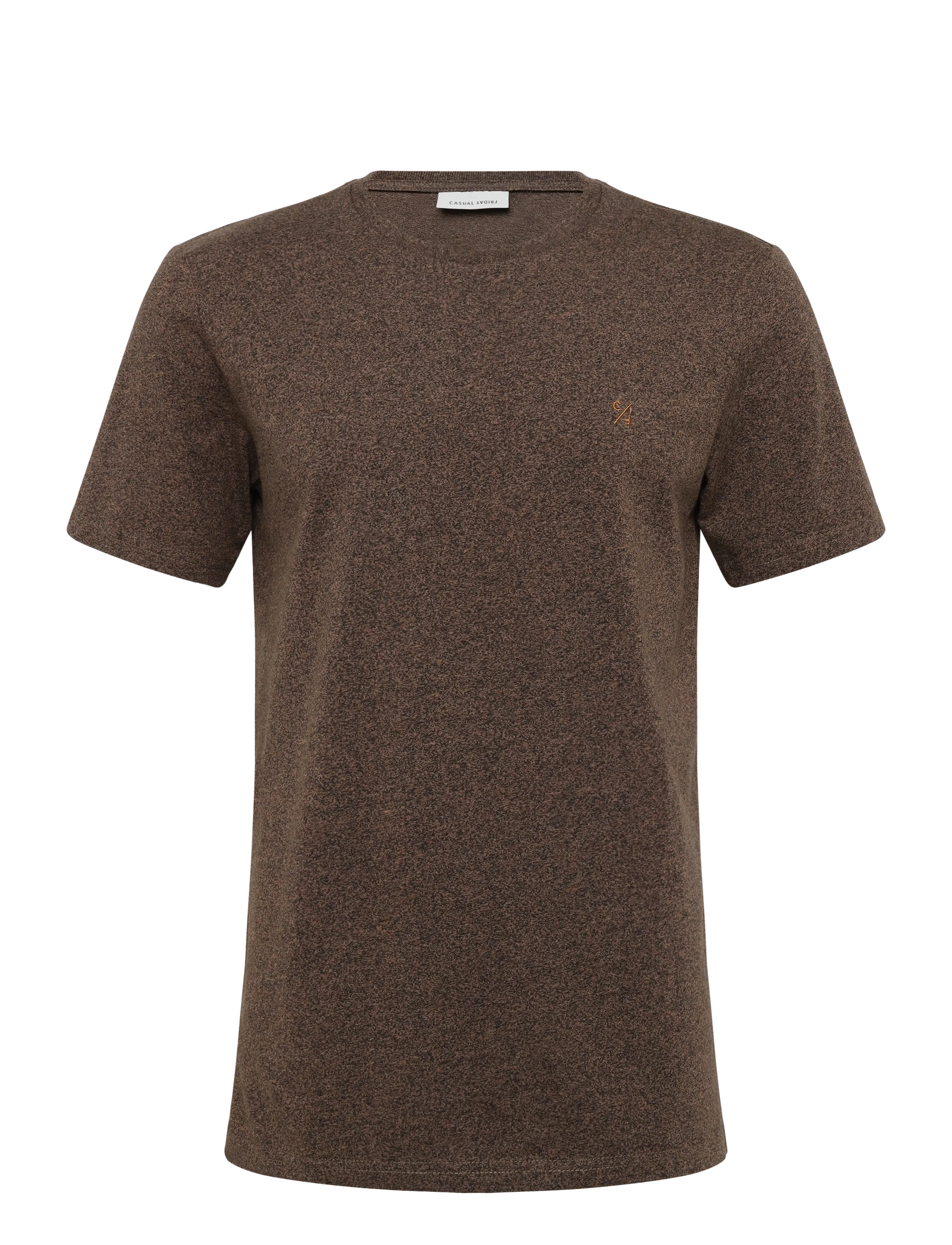 Casual Friday Thor Melange T-Shirt, L, Brown, T-Shirts > Kortærmede, Herre