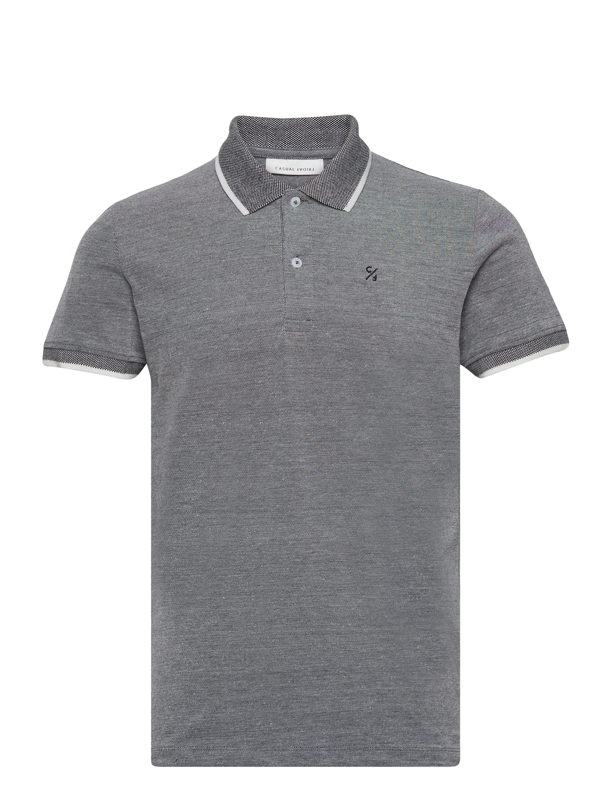 Casual Friday CFTRISTAN two tone polo shirt - Casual Friday - ANTHRACITE BLACK / grey