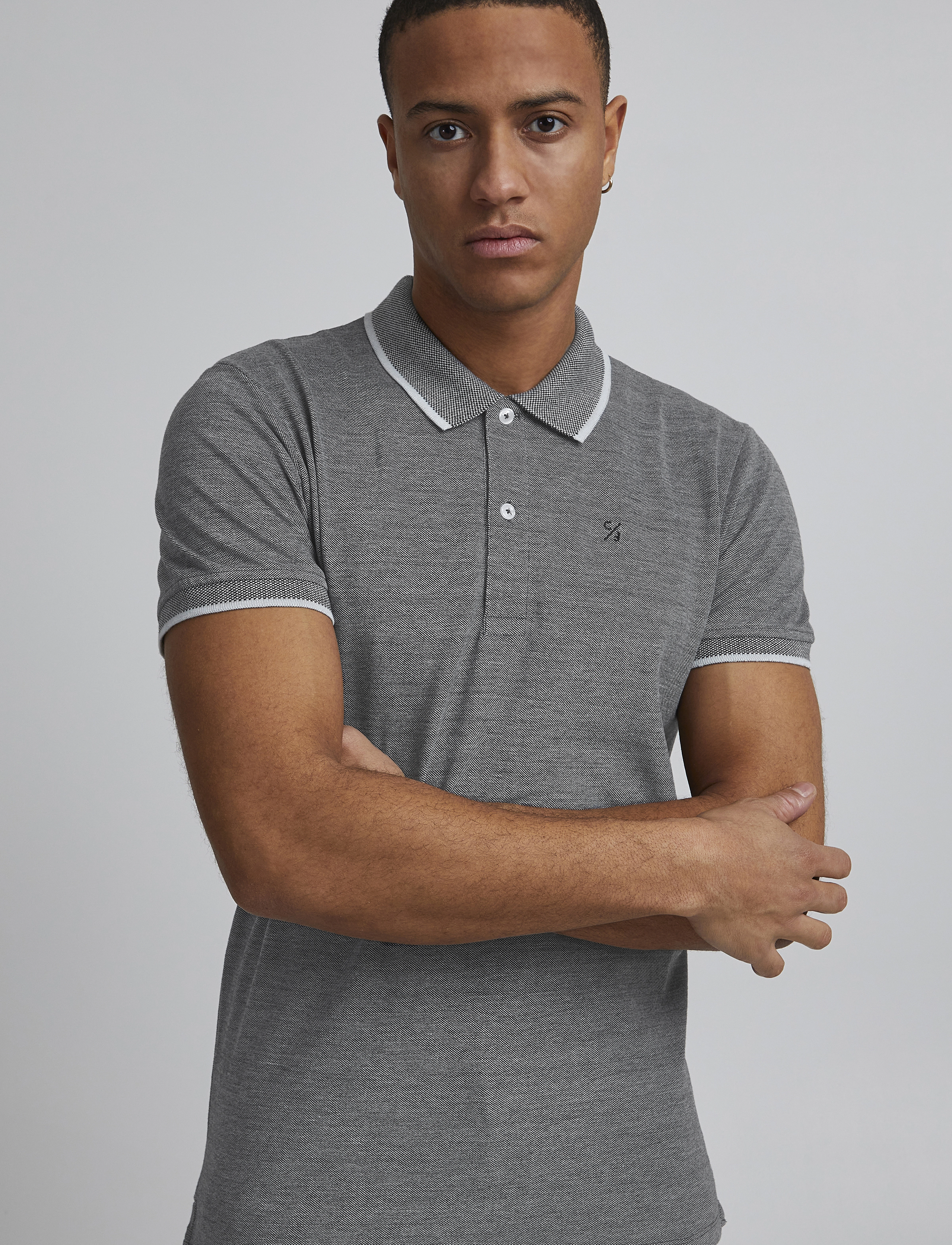 Casual Friday - CFTRISTAN two tone polo shirt - anthracite black - 3