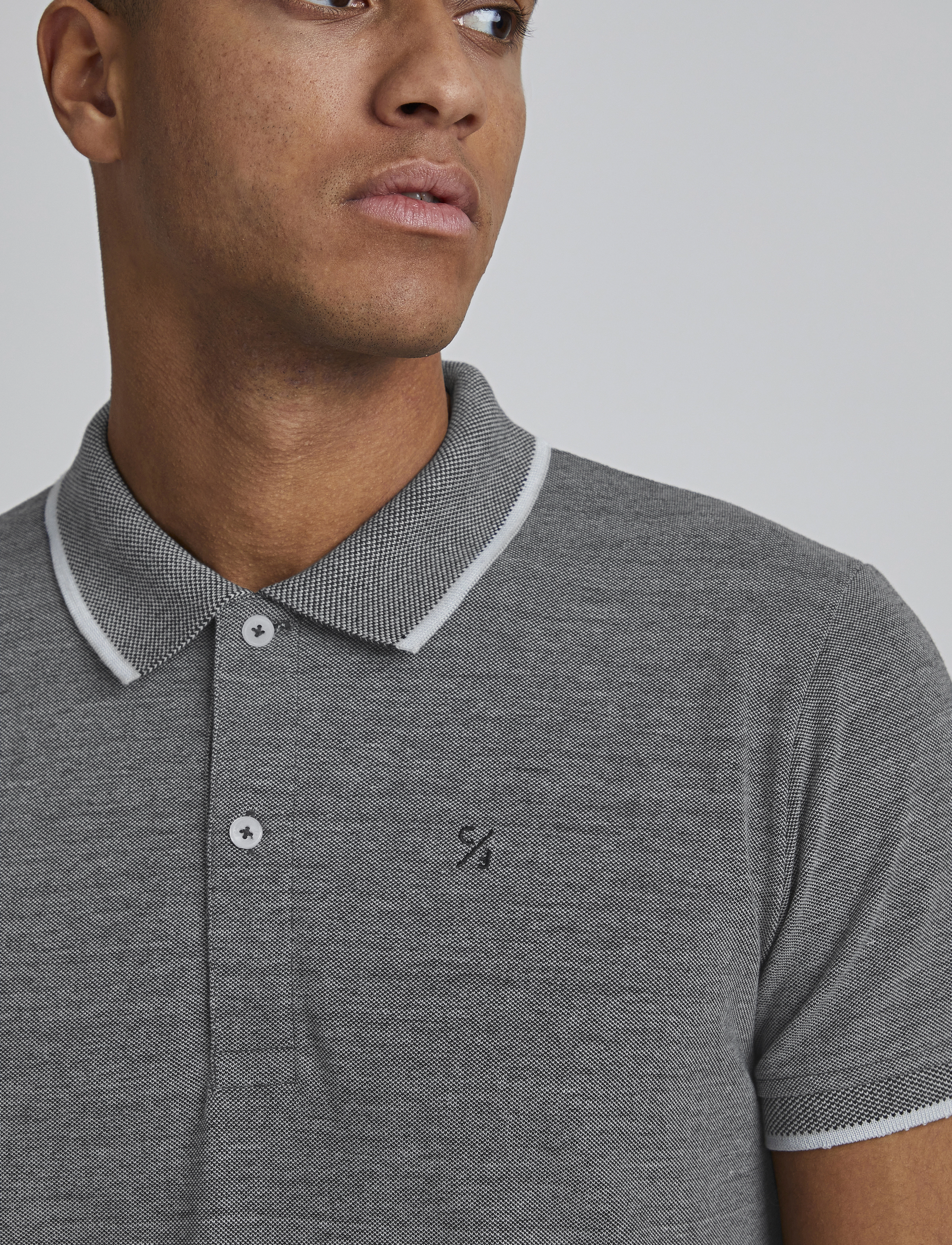 Casual Friday - CFTRISTAN two tone polo shirt - anthracite black - 5