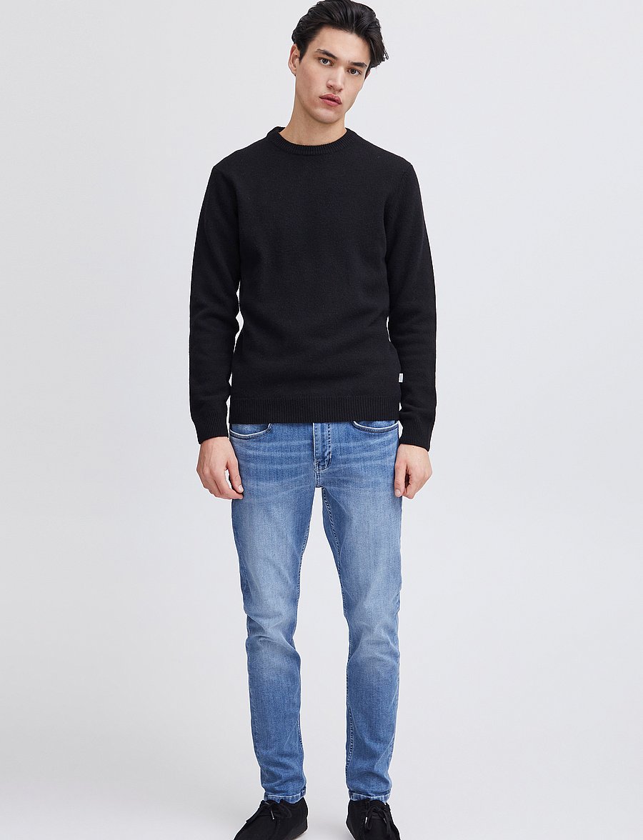 Casual Friday - CFKARL LAMBSWOOL CREW NECK KNI - Ümmarguse kaelusega kudumid - anthracite black - 0