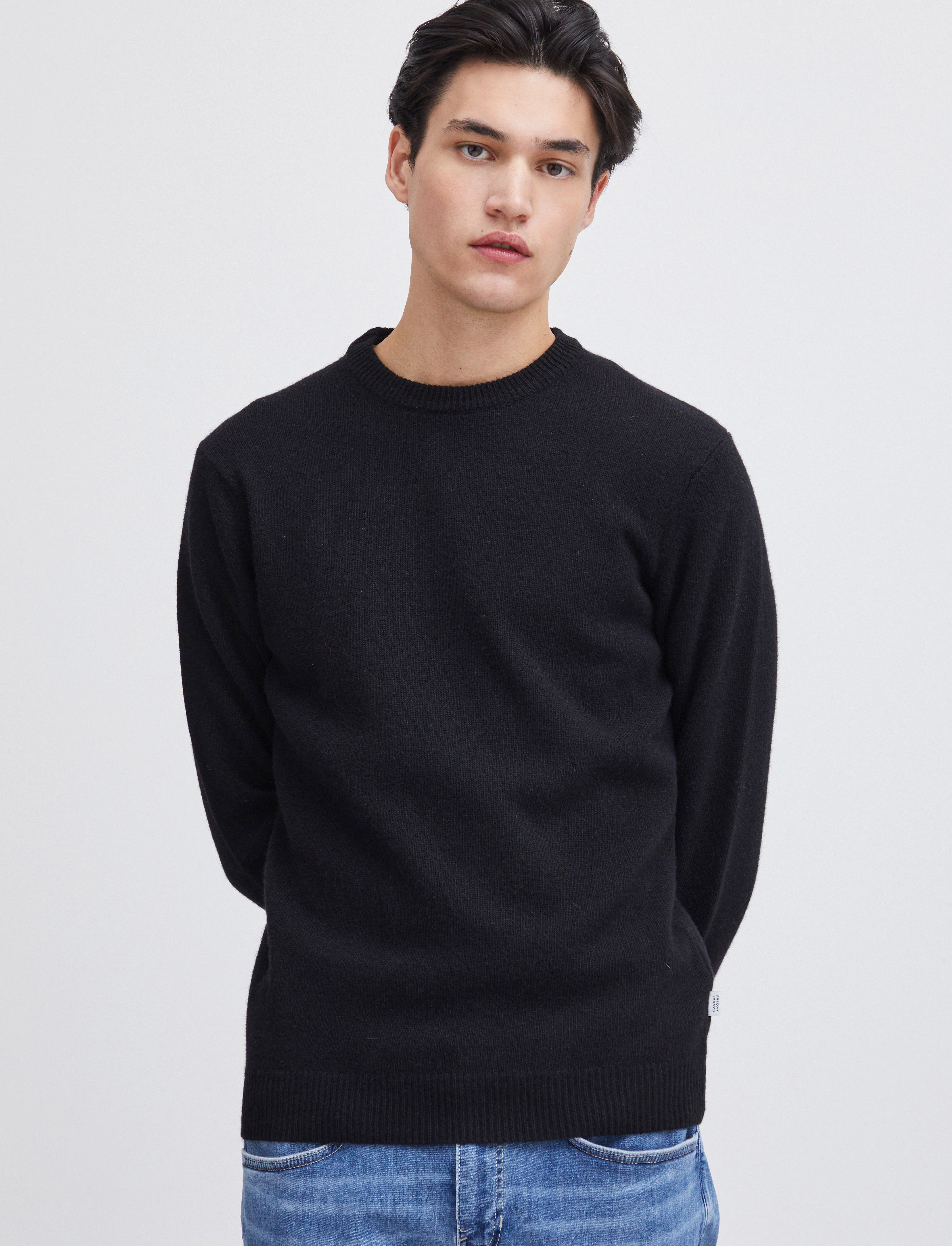 Casual Friday - CFKARL LAMBSWOOL CREW NECK KNI - Ümmarguse kaelusega kudumid - anthracite black - 3