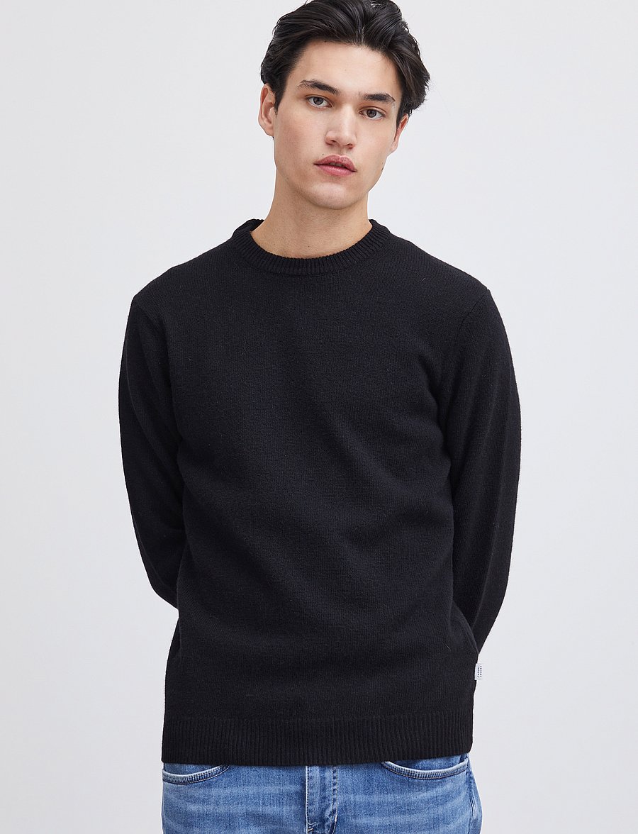 Casual Friday - CFKARL LAMBSWOOL CREW NECK KNI - Ümmarguse kaelusega kudumid - anthracite black - 3