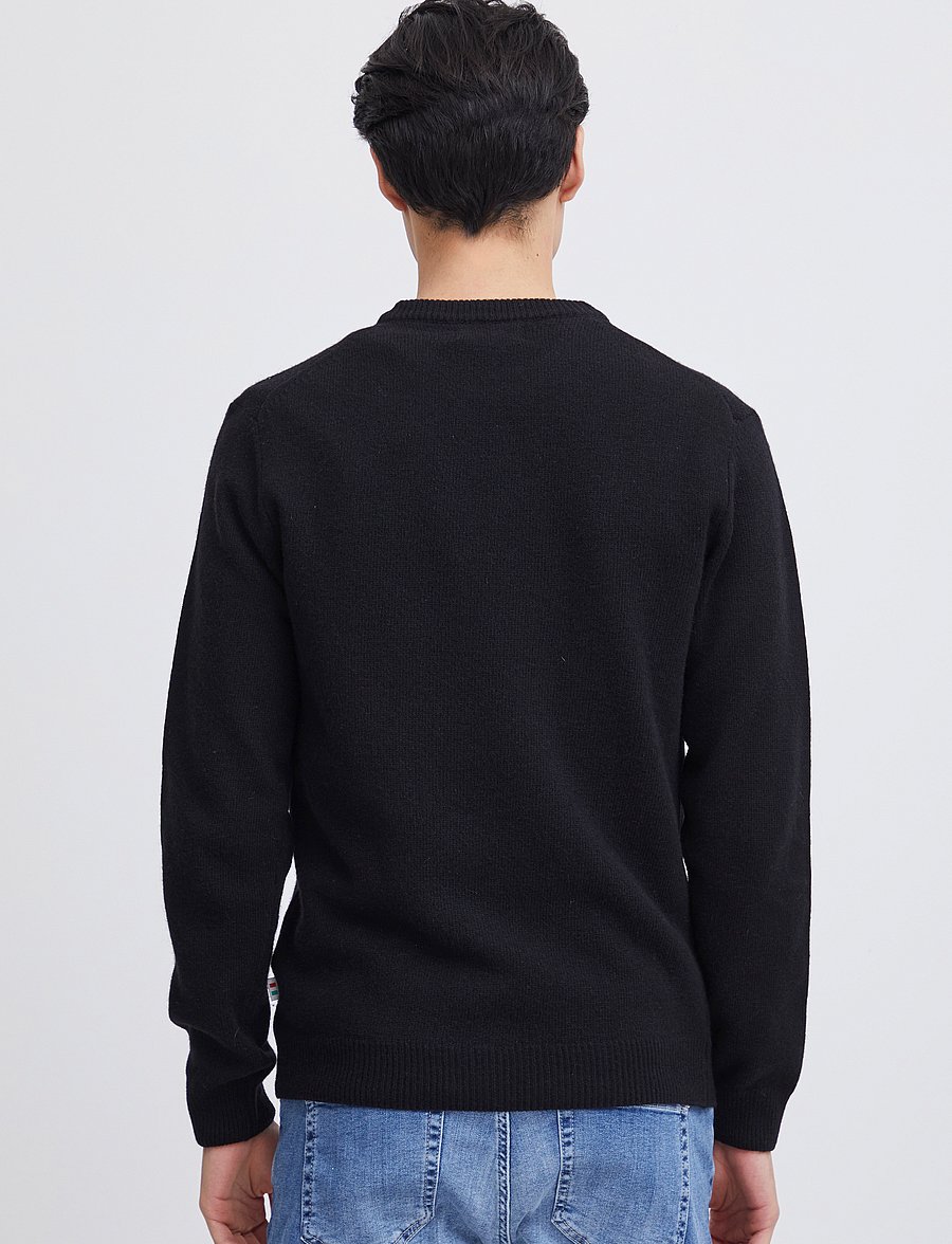Casual Friday - CFKARL LAMBSWOOL CREW NECK KNI - Ümmarguse kaelusega kudumid - anthracite black - 4