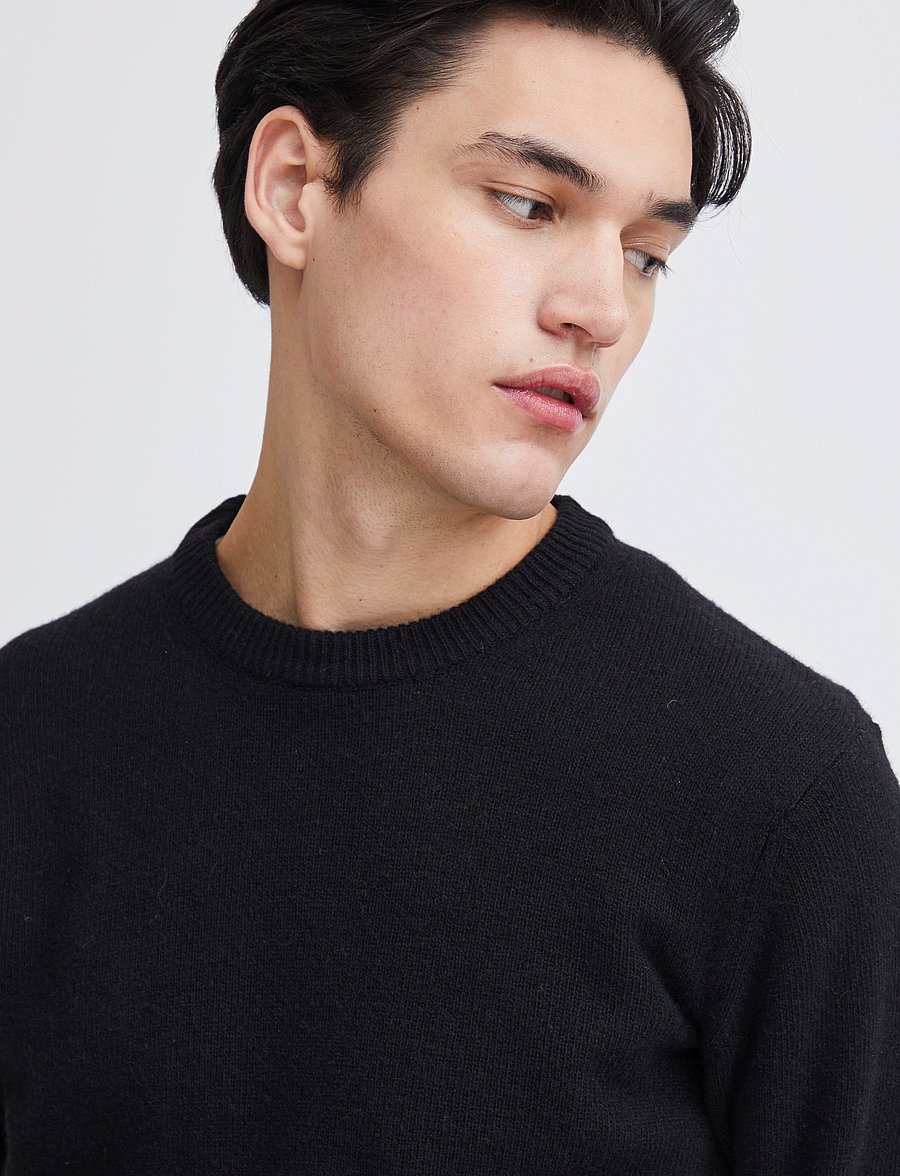 Casual Friday - CFKARL LAMBSWOOL CREW NECK KNI - Ümmarguse kaelusega kudumid - anthracite black - 5