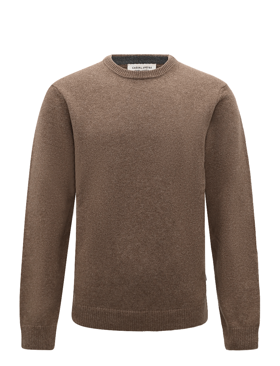 Casual Friday - CFKARL LAMBSWOOL KNIT - rundhalsad - chocolate chip melange - 0