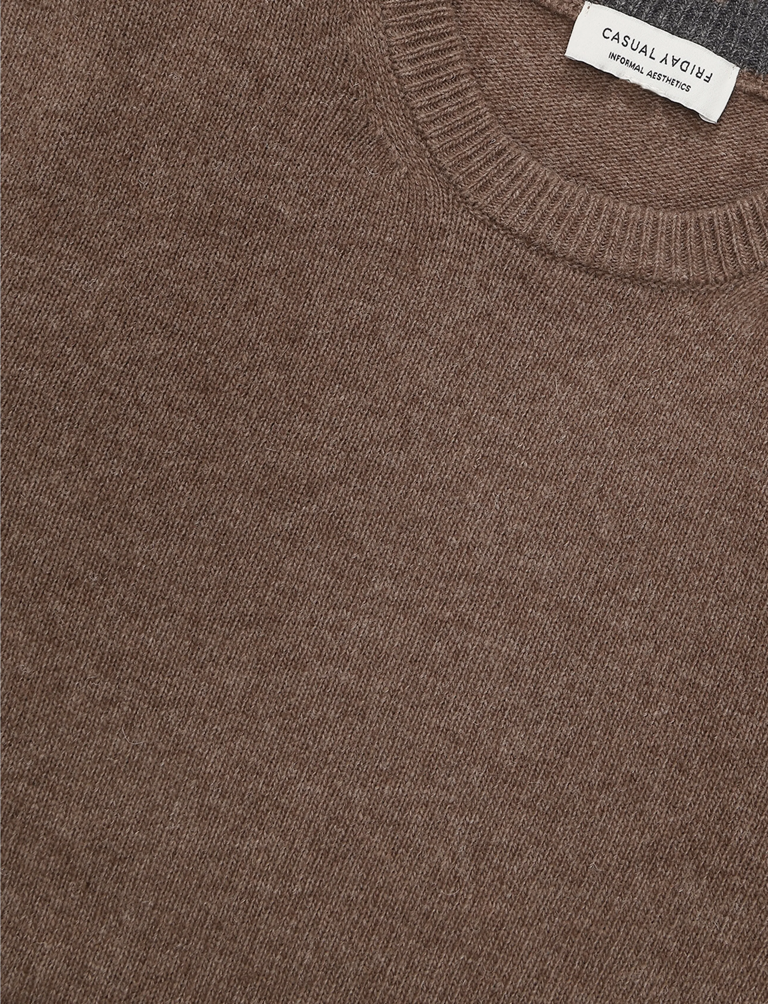Casual Friday - CFKARL LAMBSWOOL KNIT - rundhalsad - chocolate chip melange - 2