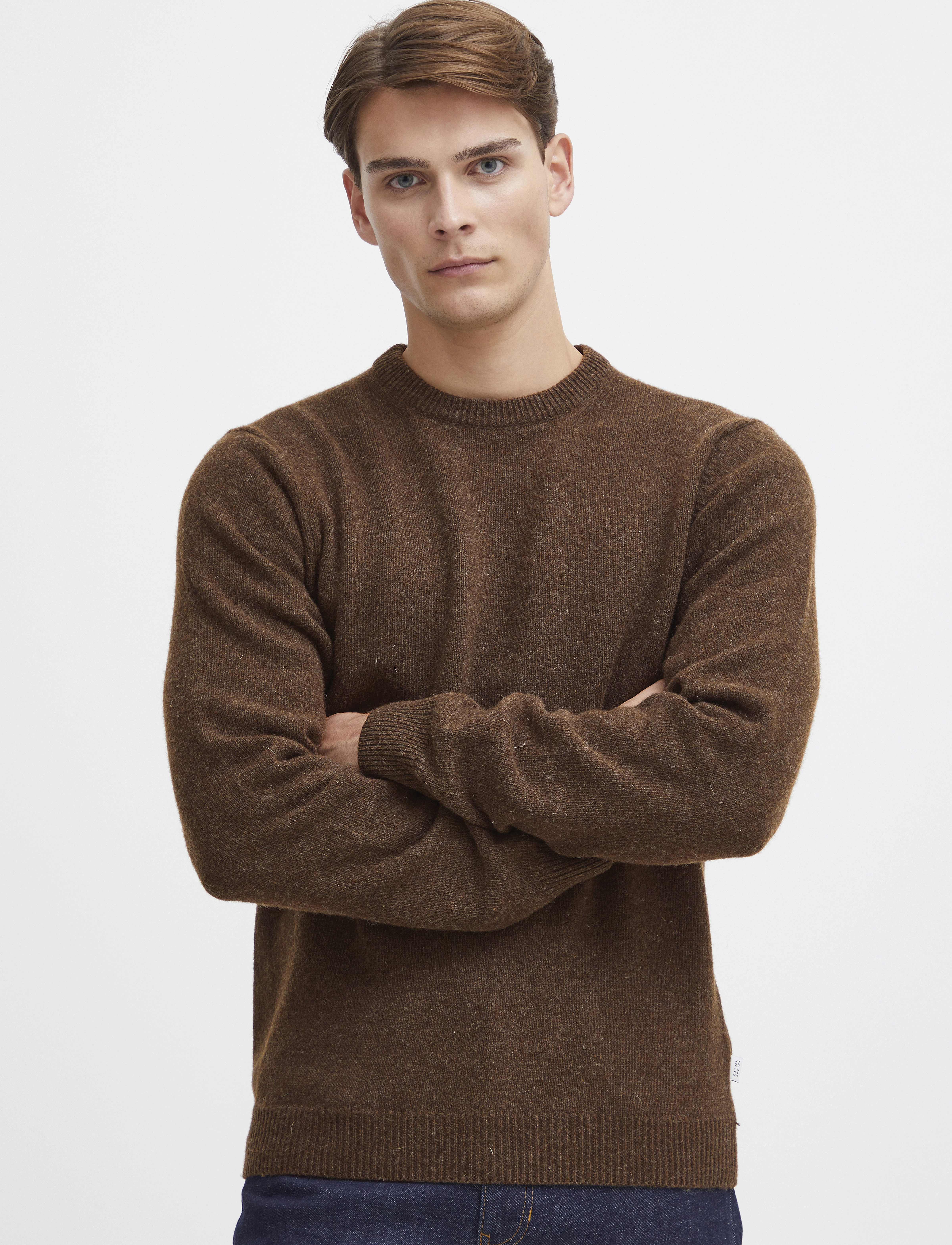 Casual Friday - CFKARL LAMBSWOOL KNIT - rundhalsad - demitasse melange - 3