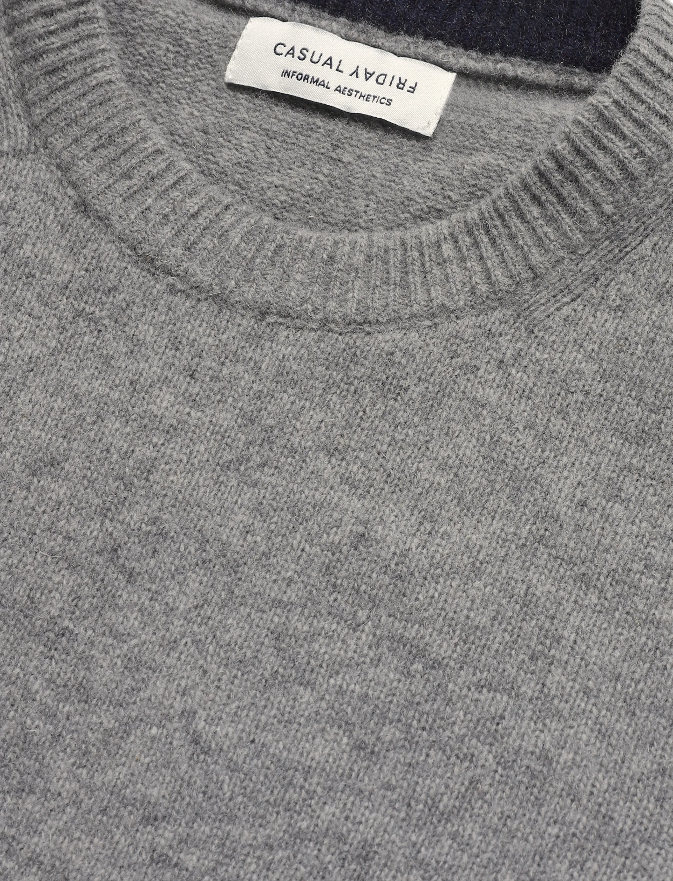 Casual Friday - CFKARL LAMBSWOOL KNIT - Ümara kaelusega - monument melange - 2