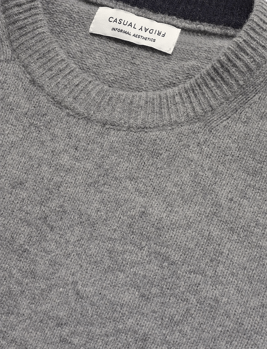 Casual Friday - CFKARL LAMBSWOOL KNIT - Ümara kaelusega - monument melange - 2