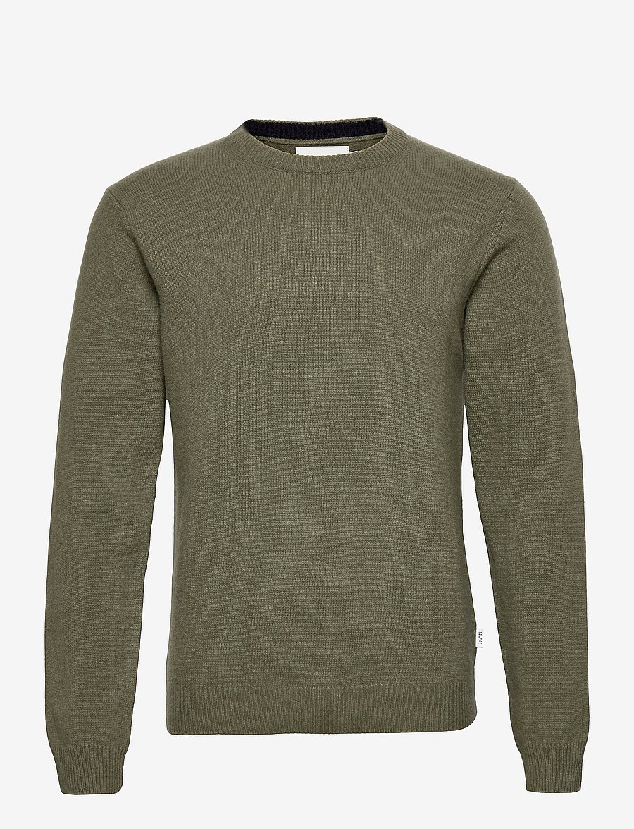 Casual Friday - CFKARL LAMBSWOOL CREW NECK KNI - Ümmarguse kaelusega kudumid - olivine melange - 1