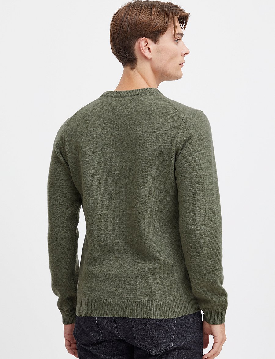 Casual Friday - CFKARL LAMBSWOOL CREW NECK KNI - Ümmarguse kaelusega kudumid - olivine melange - 4