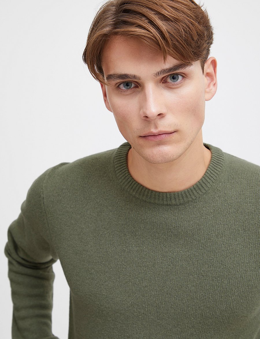 Casual Friday - CFKARL LAMBSWOOL CREW NECK KNI - Ümmarguse kaelusega kudumid - olivine melange - 5