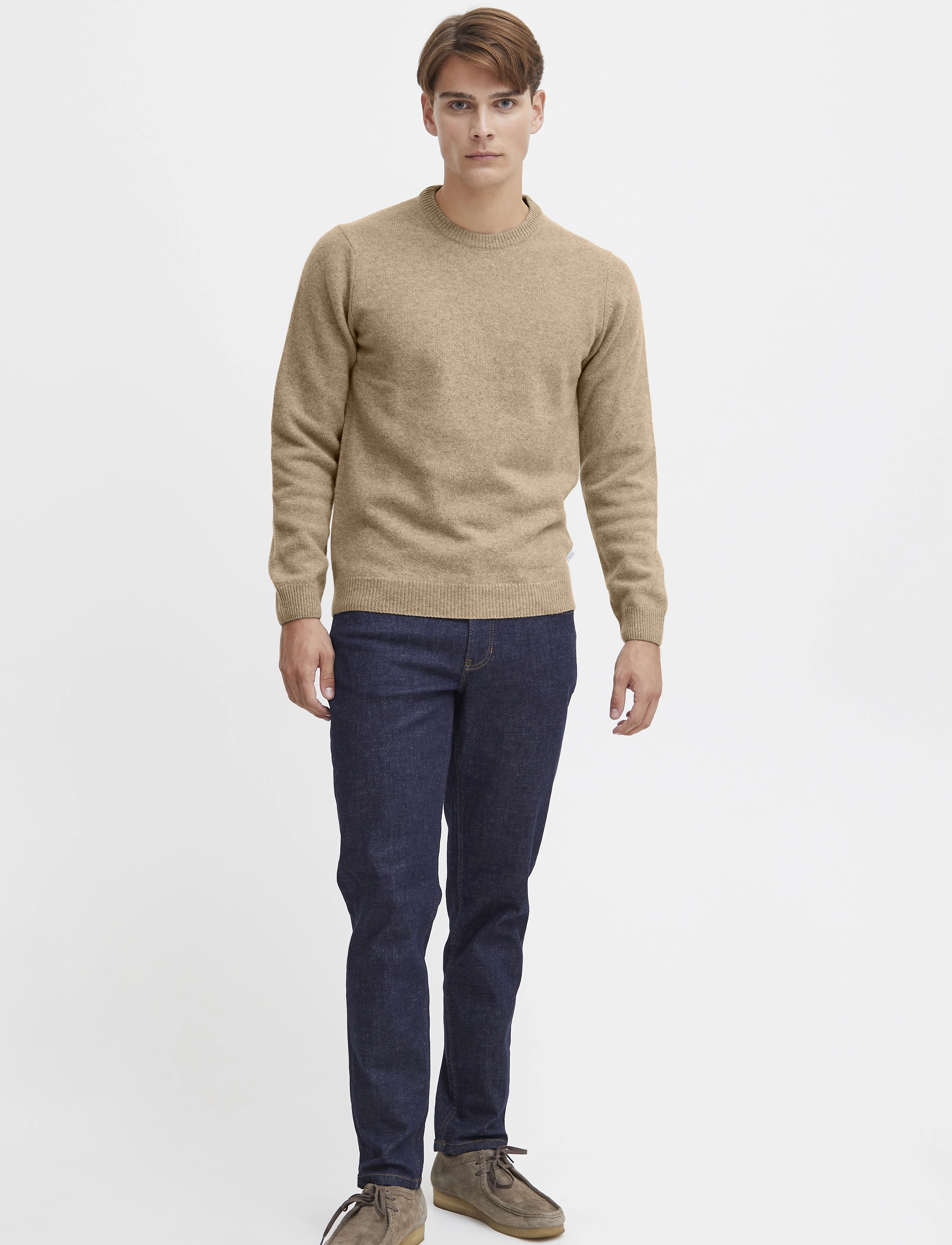 Casual Friday - CFKARL LAMBSWOOL KNIT - trøjer - silver mink melange - 0