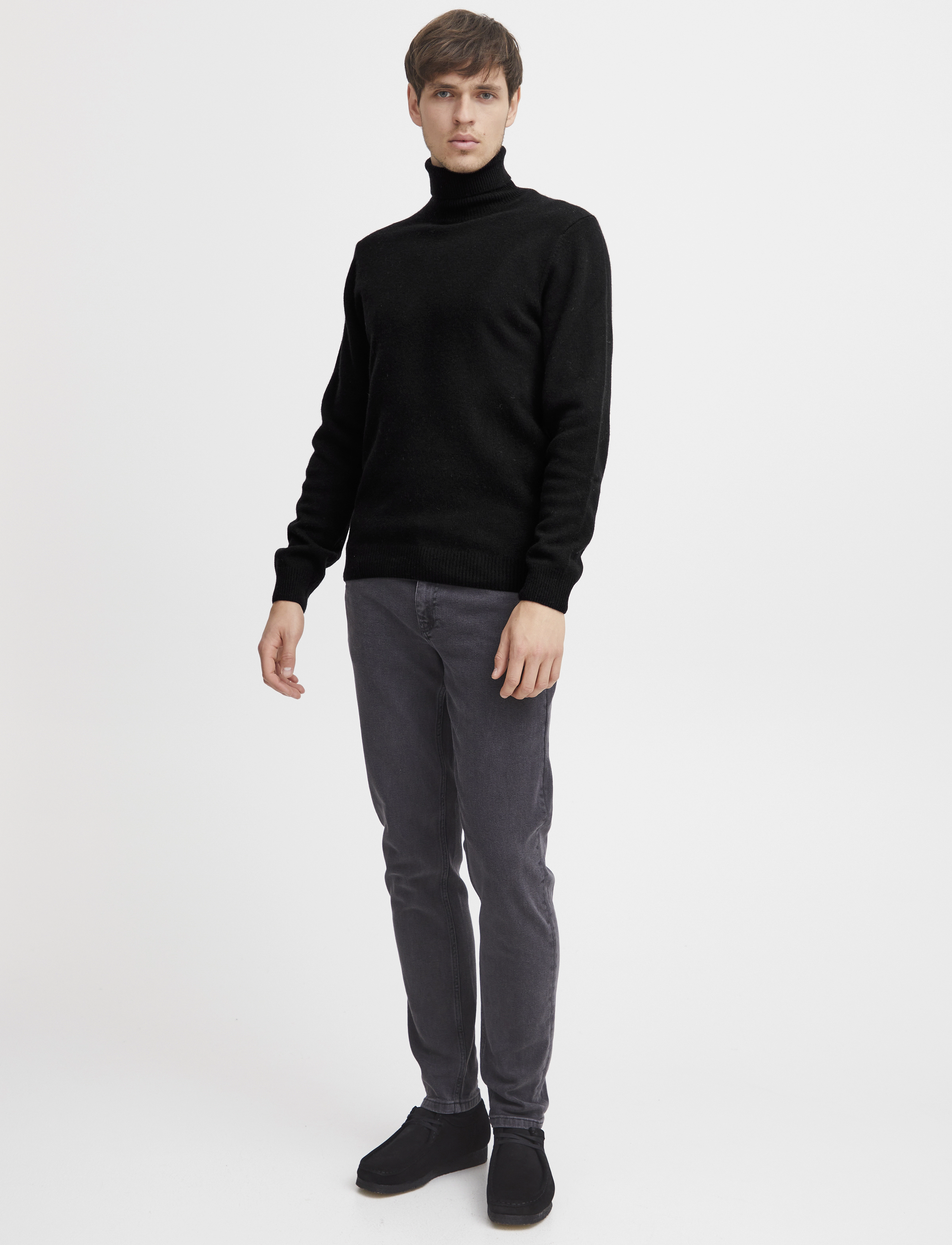 Casual Friday Cfkarl Roll Neck Bounty Knit, S, Black, Strik > Rullekraves, Herre