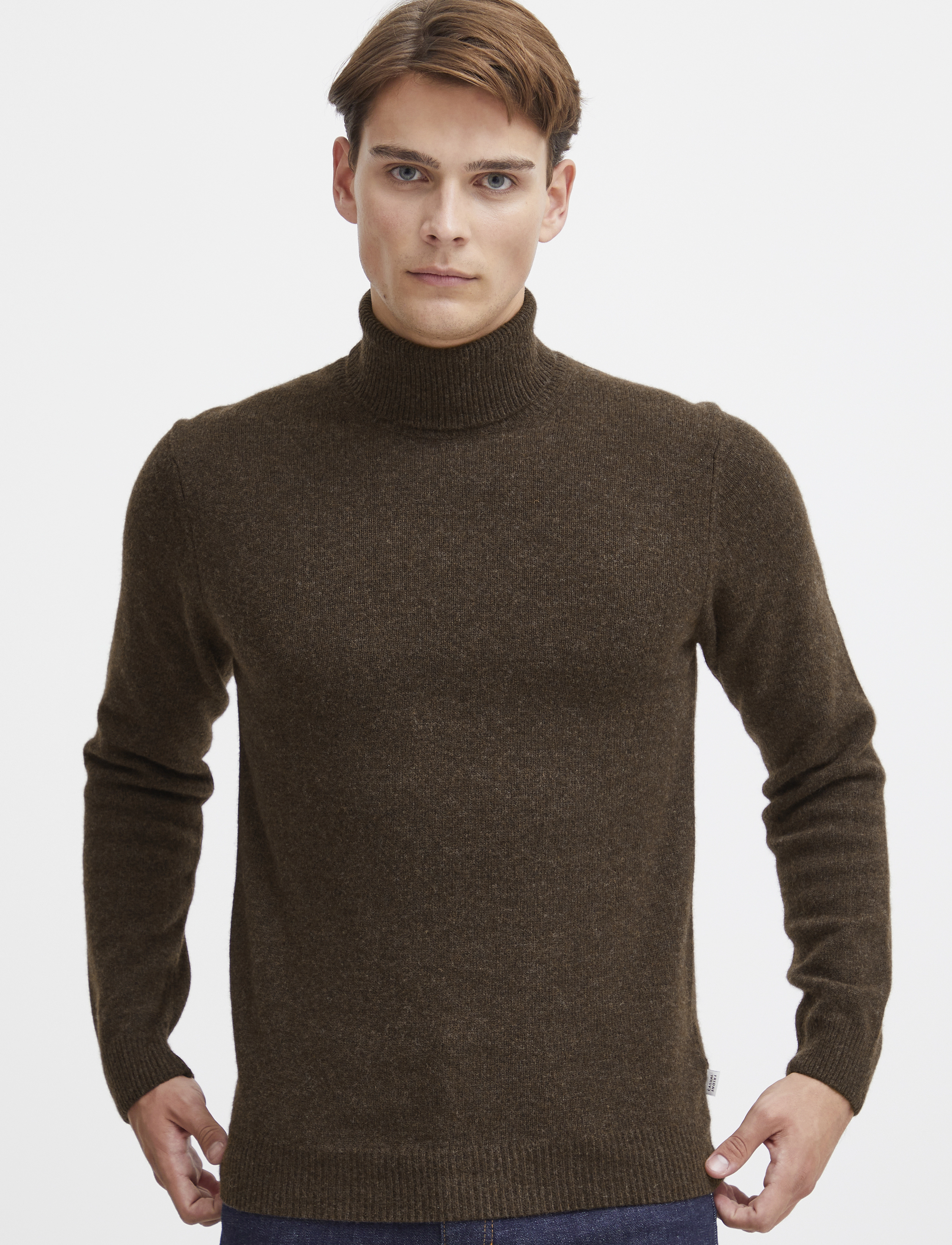 Casual Friday - CFKARL ROLL NECK BOUNTY KNIT - rullekraver - demitasse melange - 3