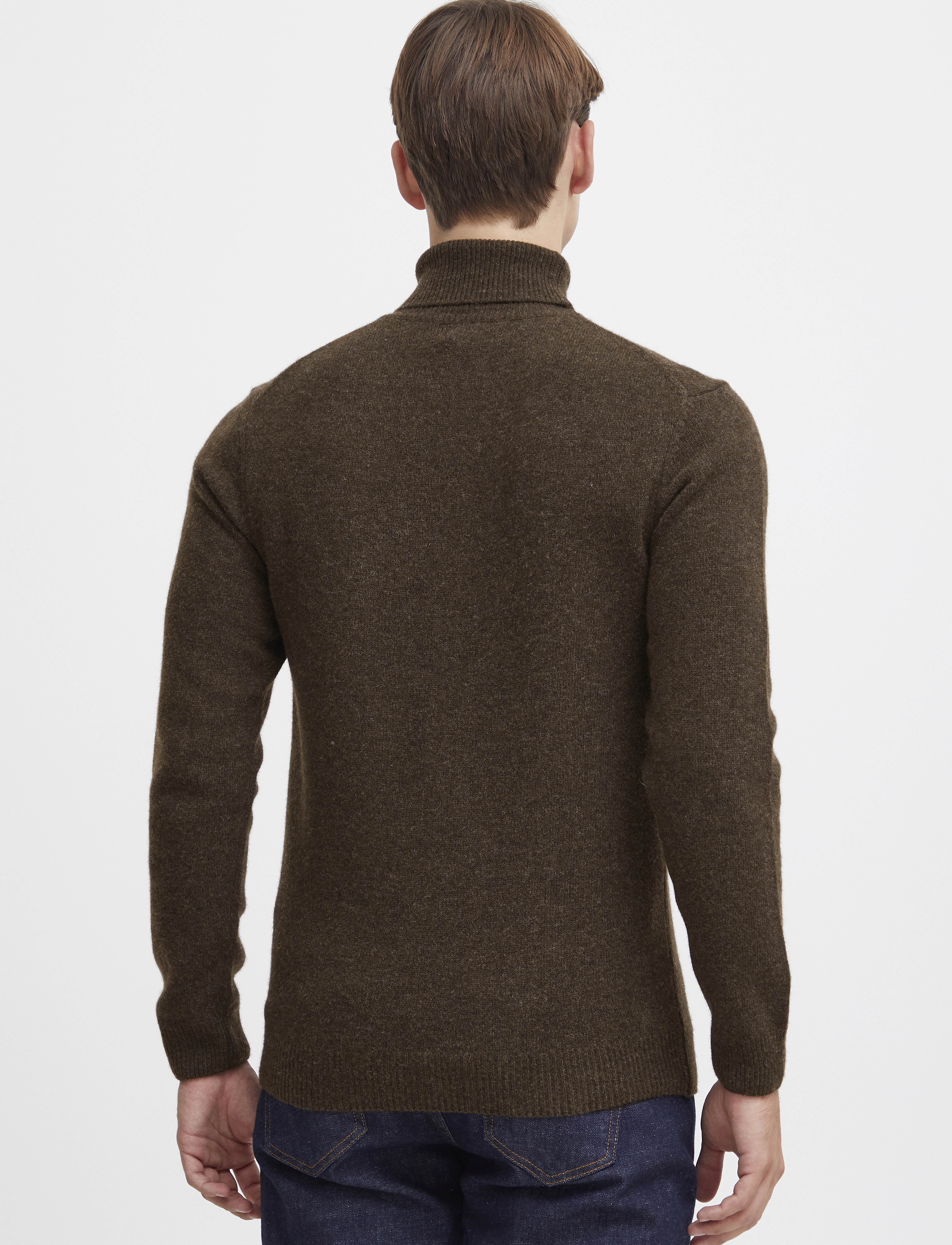 Casual Friday - CFKARL ROLL NECK BOUNTY KNIT - rullekraver - demitasse melange - 4