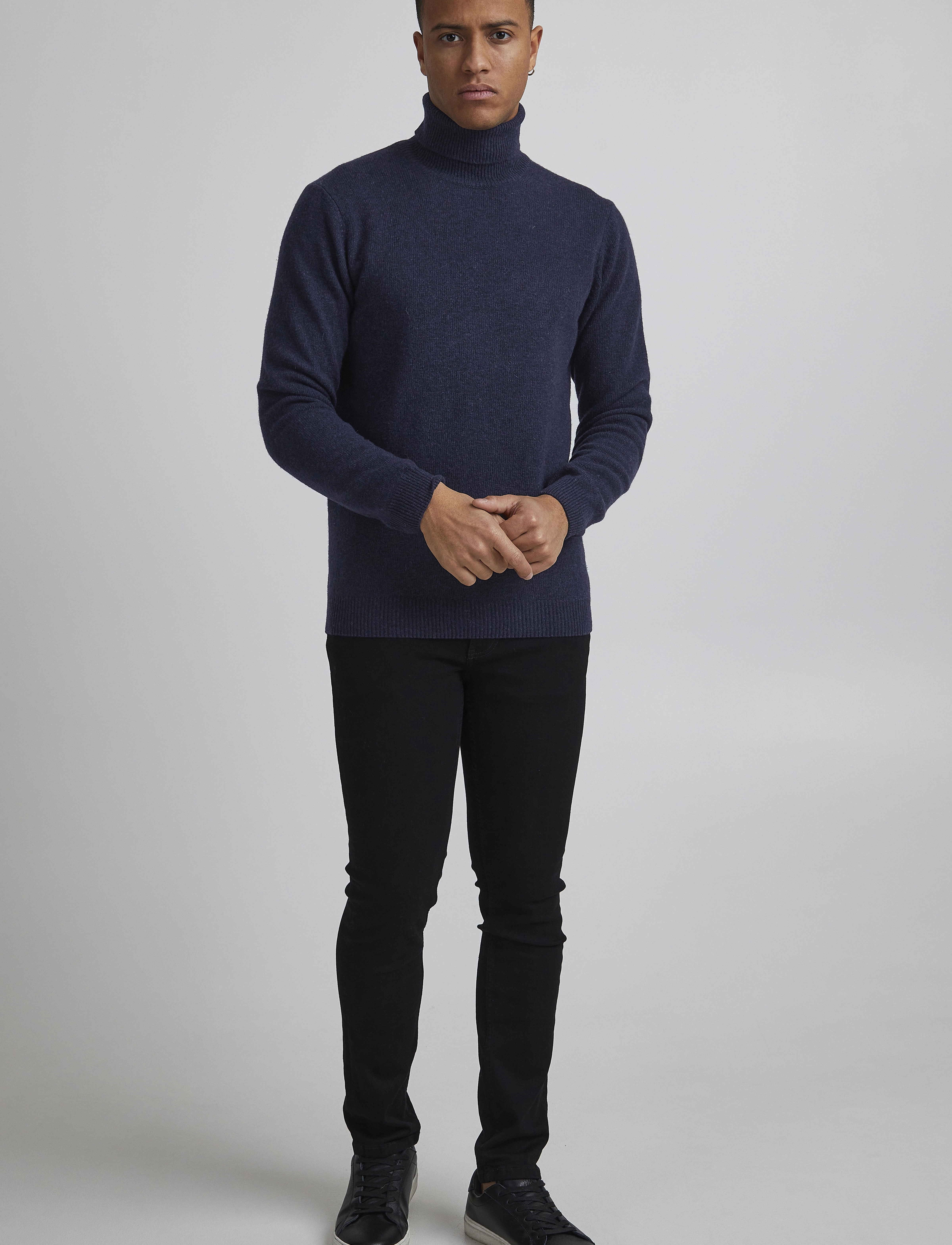 Casual Friday Cfkarl Roll Neck Bounty Knit, S, Navy, Strik > Rullekraves, Herre