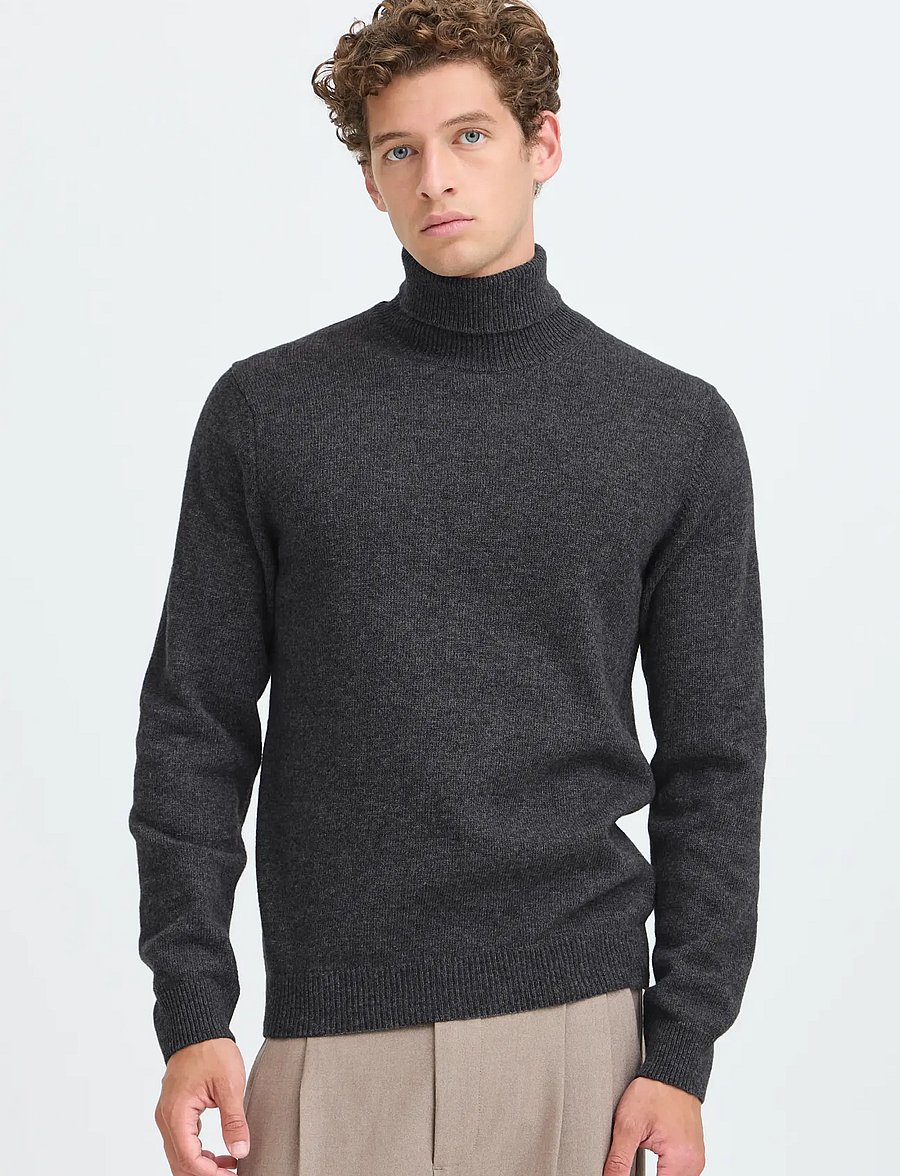 Casual Friday - CFKARL ROLL NECK BOUNTY KNIT - polokrage - pewter mix - 3