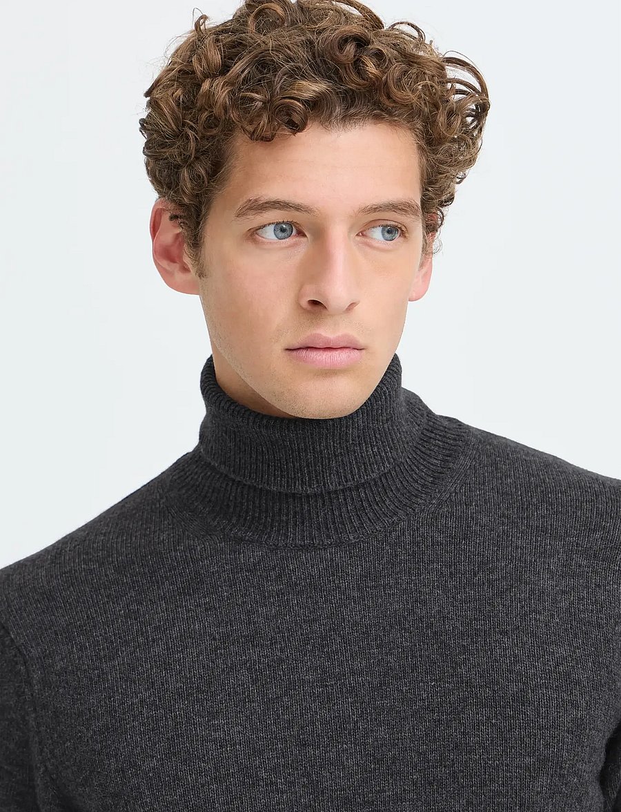 Casual Friday - CFKARL ROLL NECK BOUNTY KNIT - polokrage - pewter mix - 4