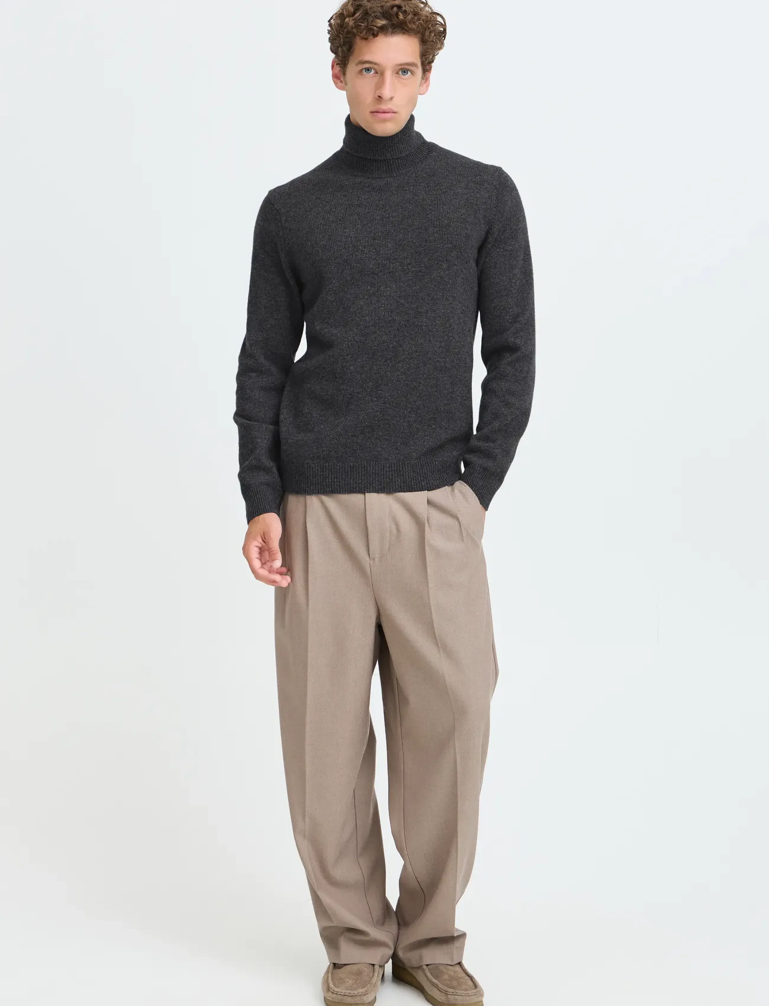 Casual Friday - CFKARL ROLL NECK BOUNTY KNIT - herbstliche kleidung - pewter mix - 5