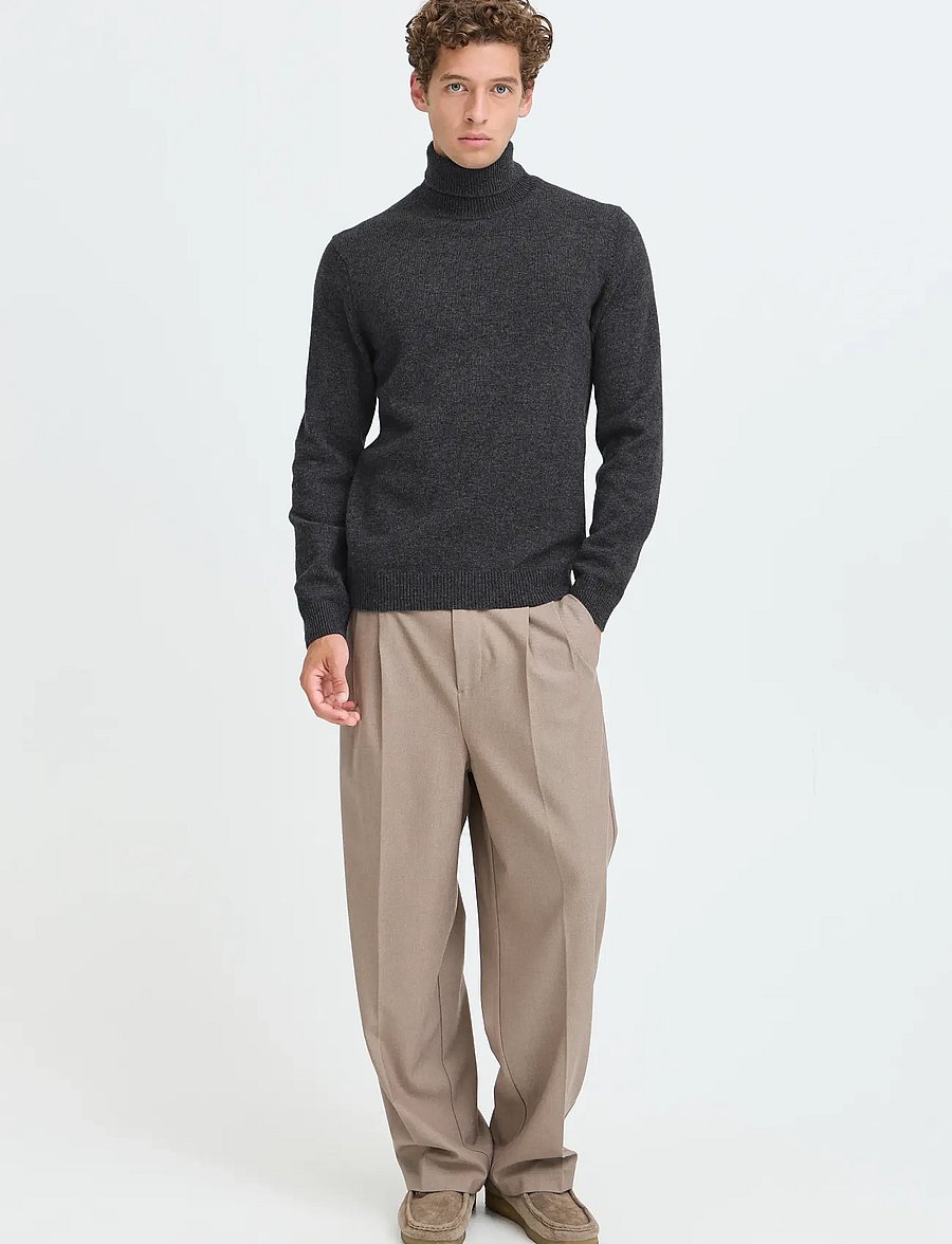 Casual Friday - CFKARL ROLL NECK BOUNTY KNIT - polokrage - pewter mix - 5