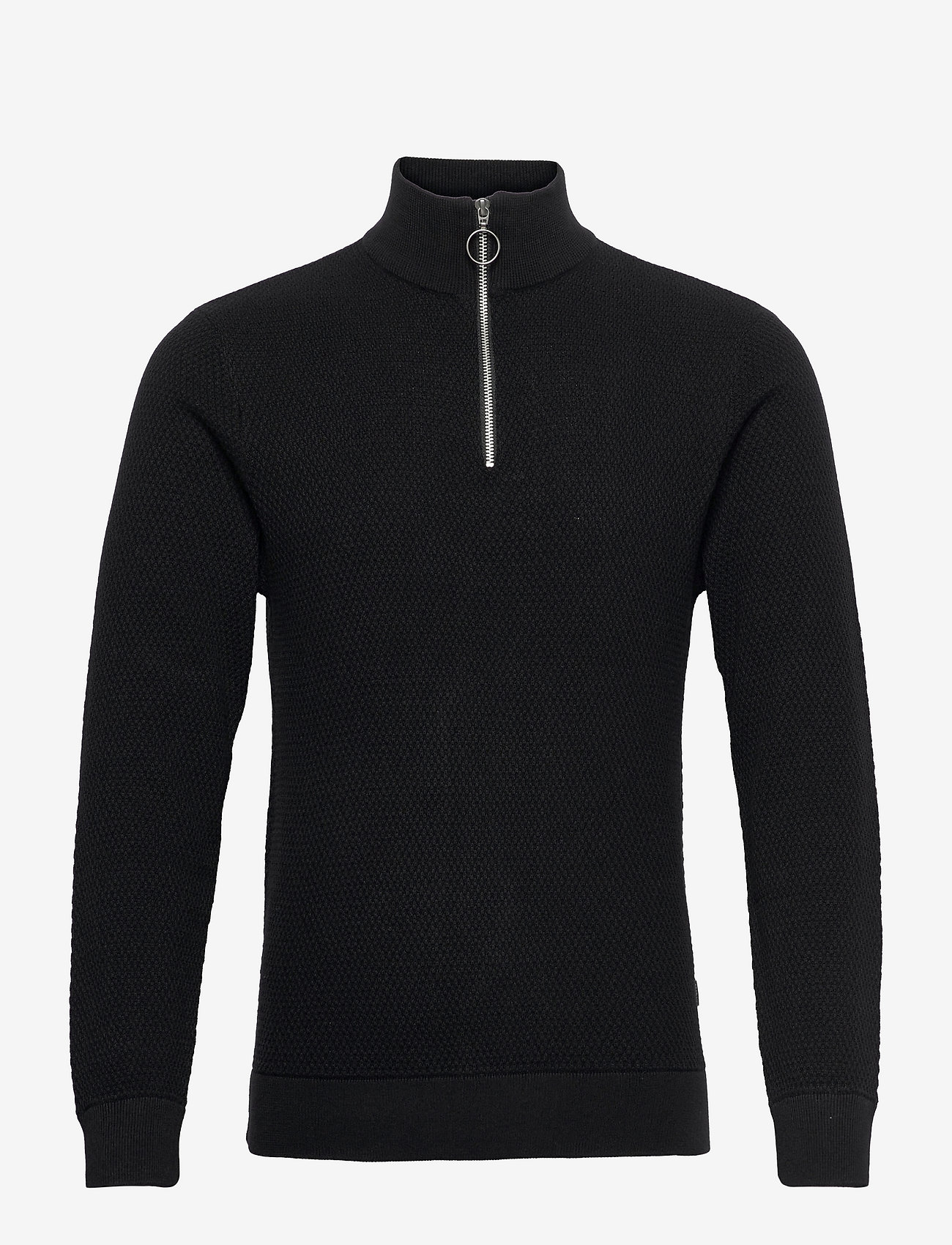 Karlo structured zipper knit - ANTHRACITE BLACK