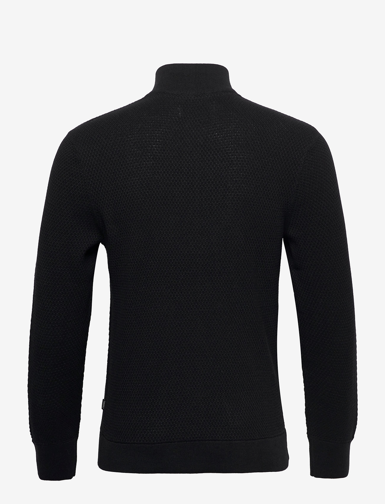 Casual Friday - Karlo structured zipper knit - anthracite black - 1