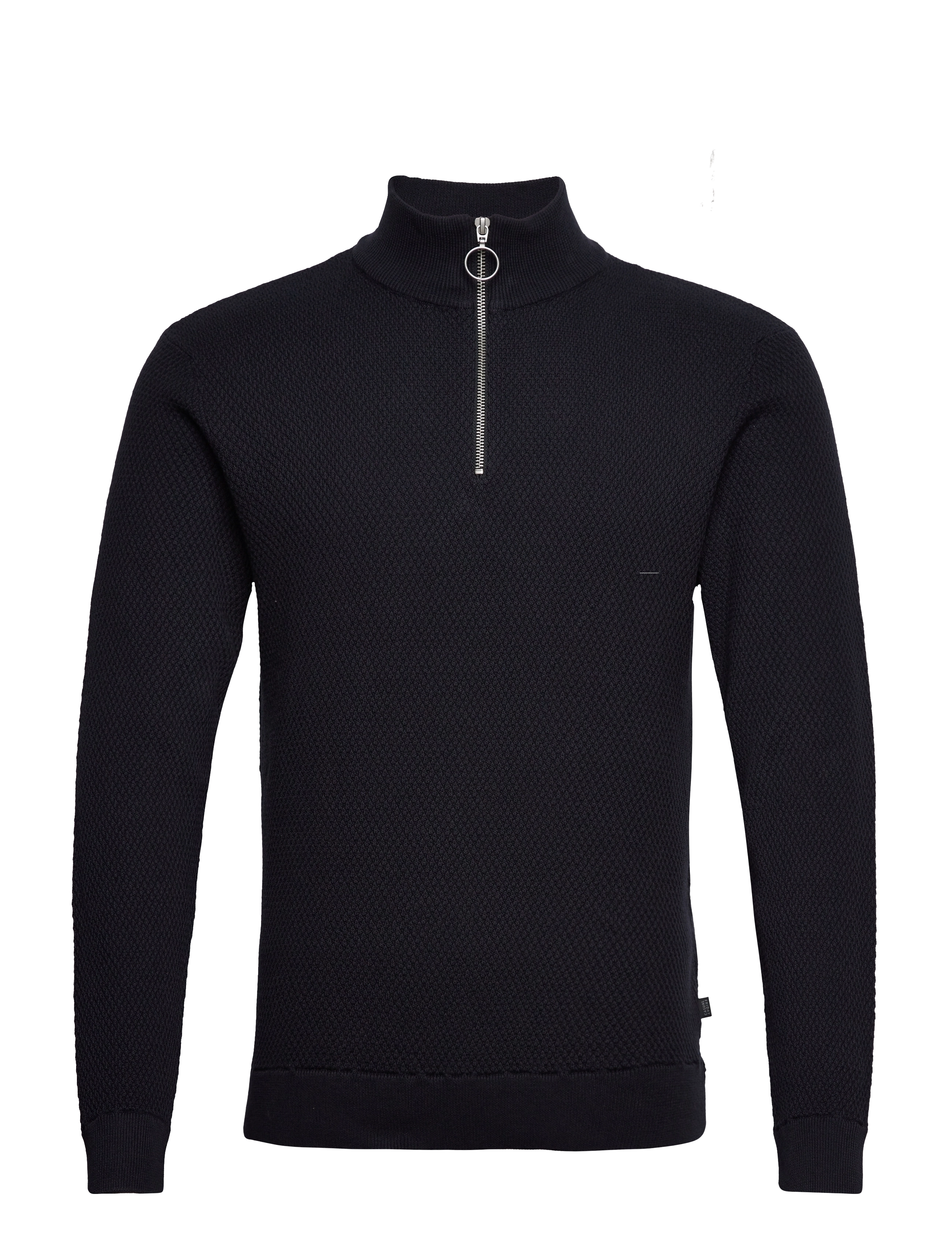 Karlo structured zipper knit - DARK NAVY