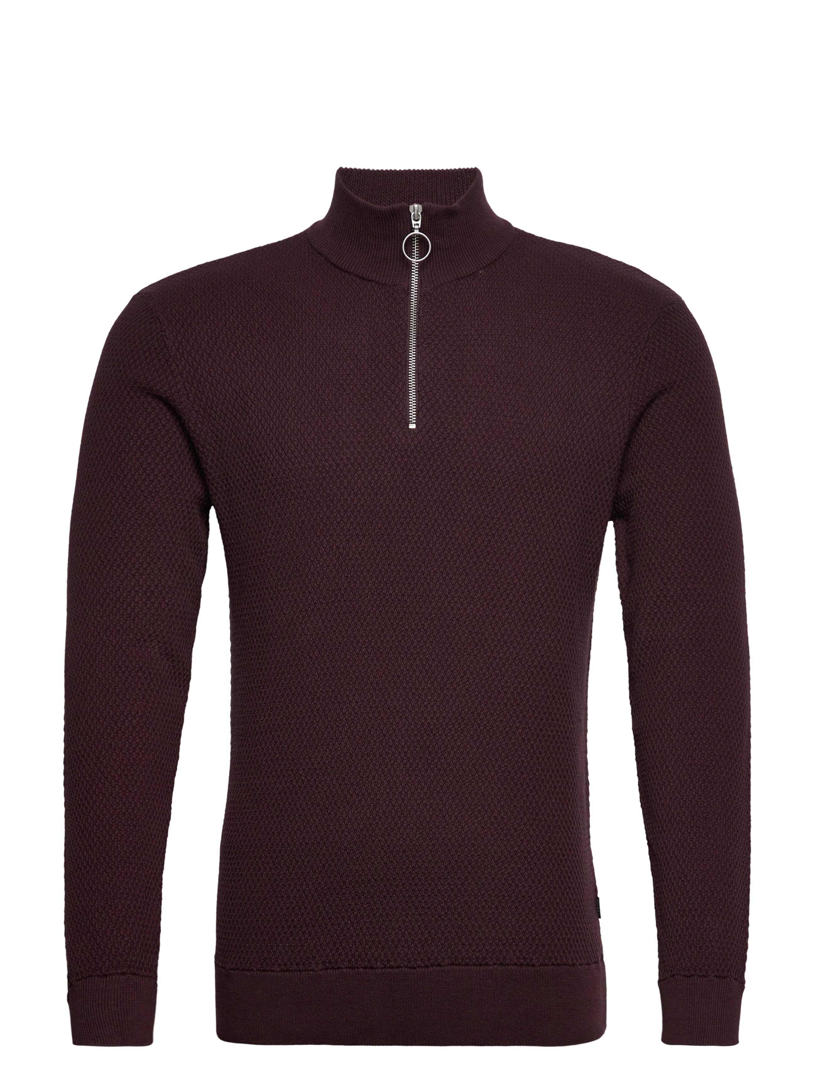 Karlo structured zipper knit - FUDGE