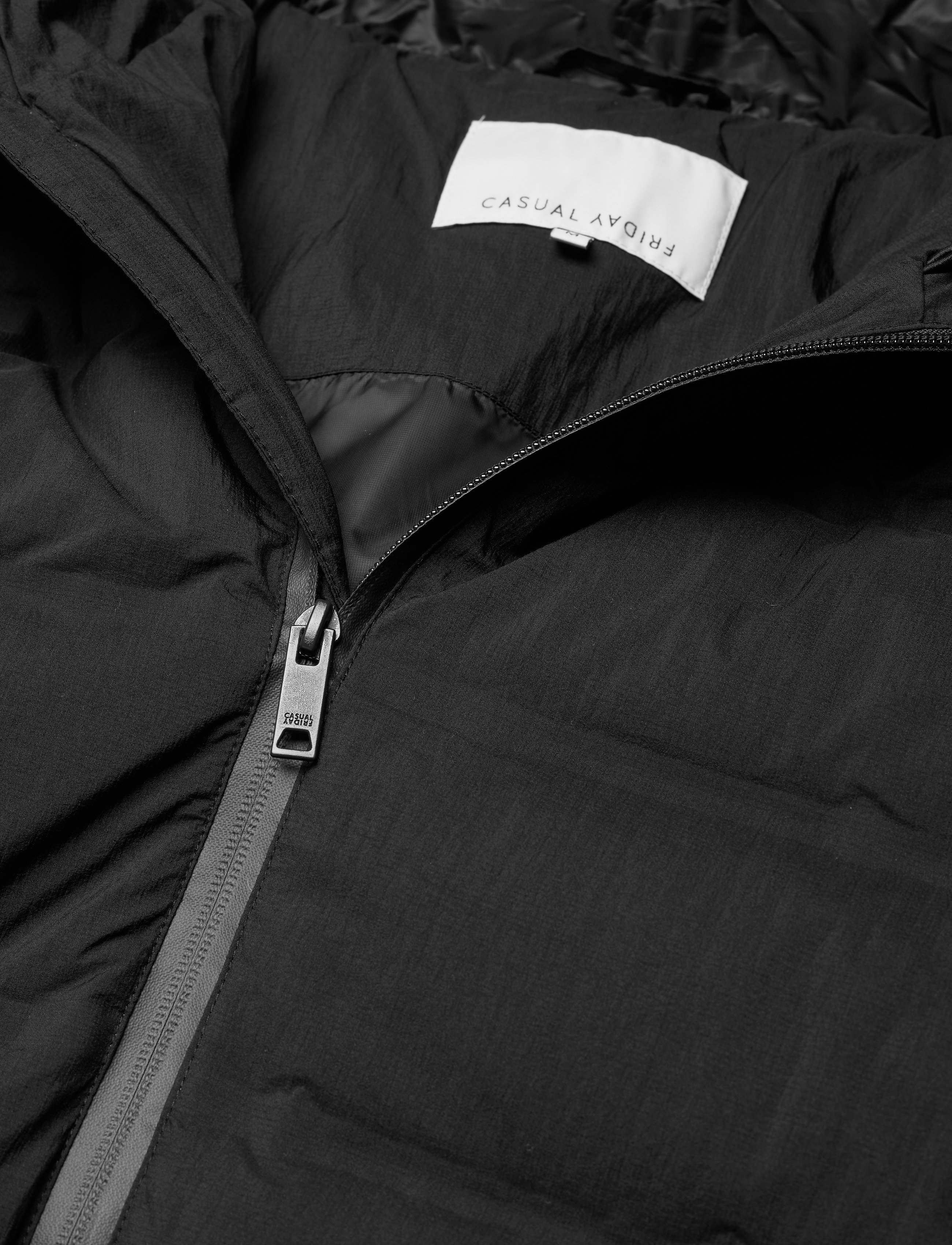 Casual Friday - Osvald long duffer jacket - anthracite black - 2