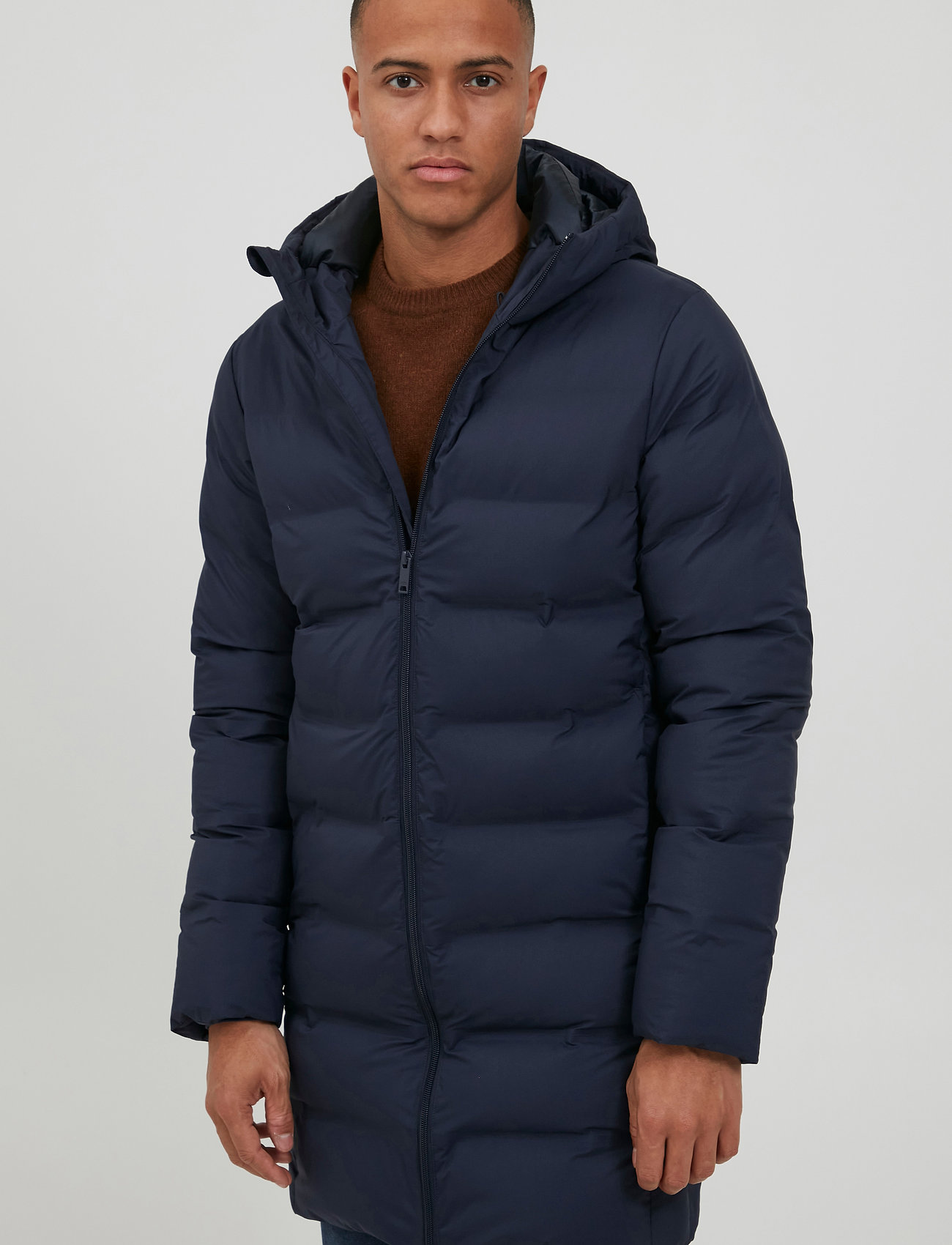 Casual Friday - Osvald long duffer jacket - navy blazer - 3