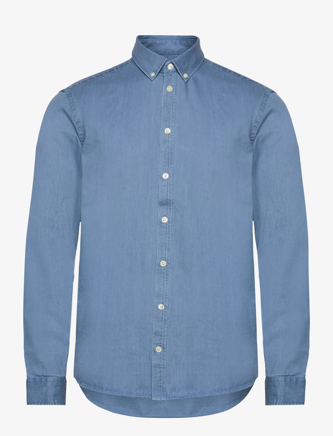 Casual Friday - CFANTON BD LS denim chambray shirt - bursdagsgaver - denim light blue - 0