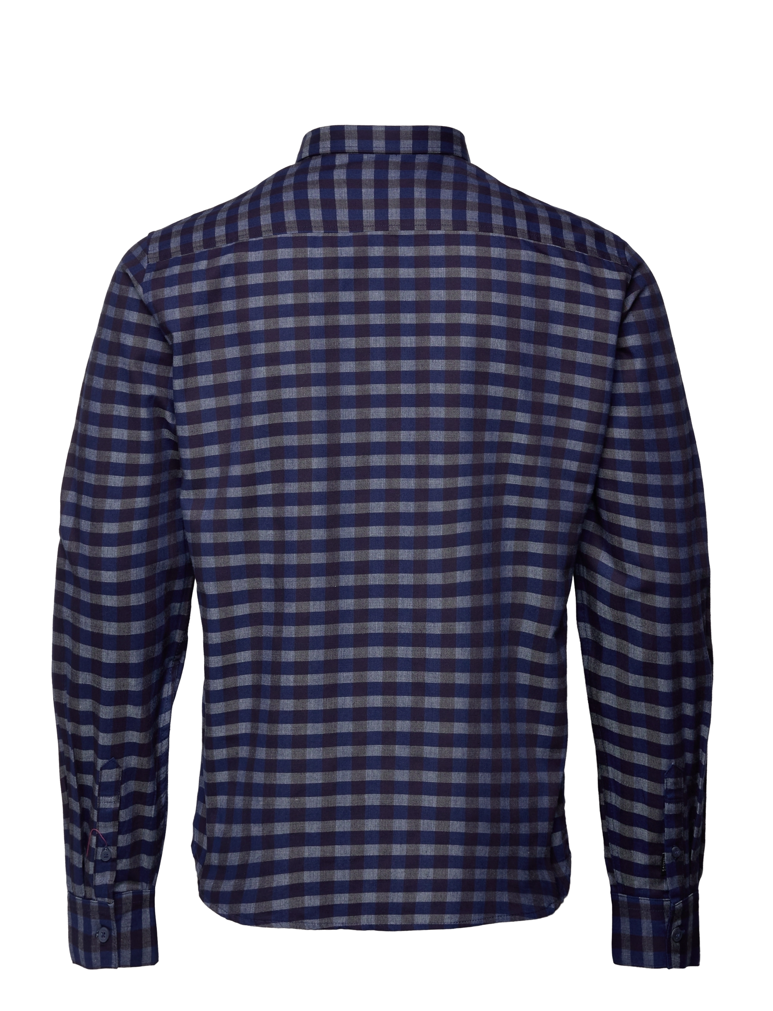 Casual Friday - Anton LS checked indigo shirt - navy blazer - 1