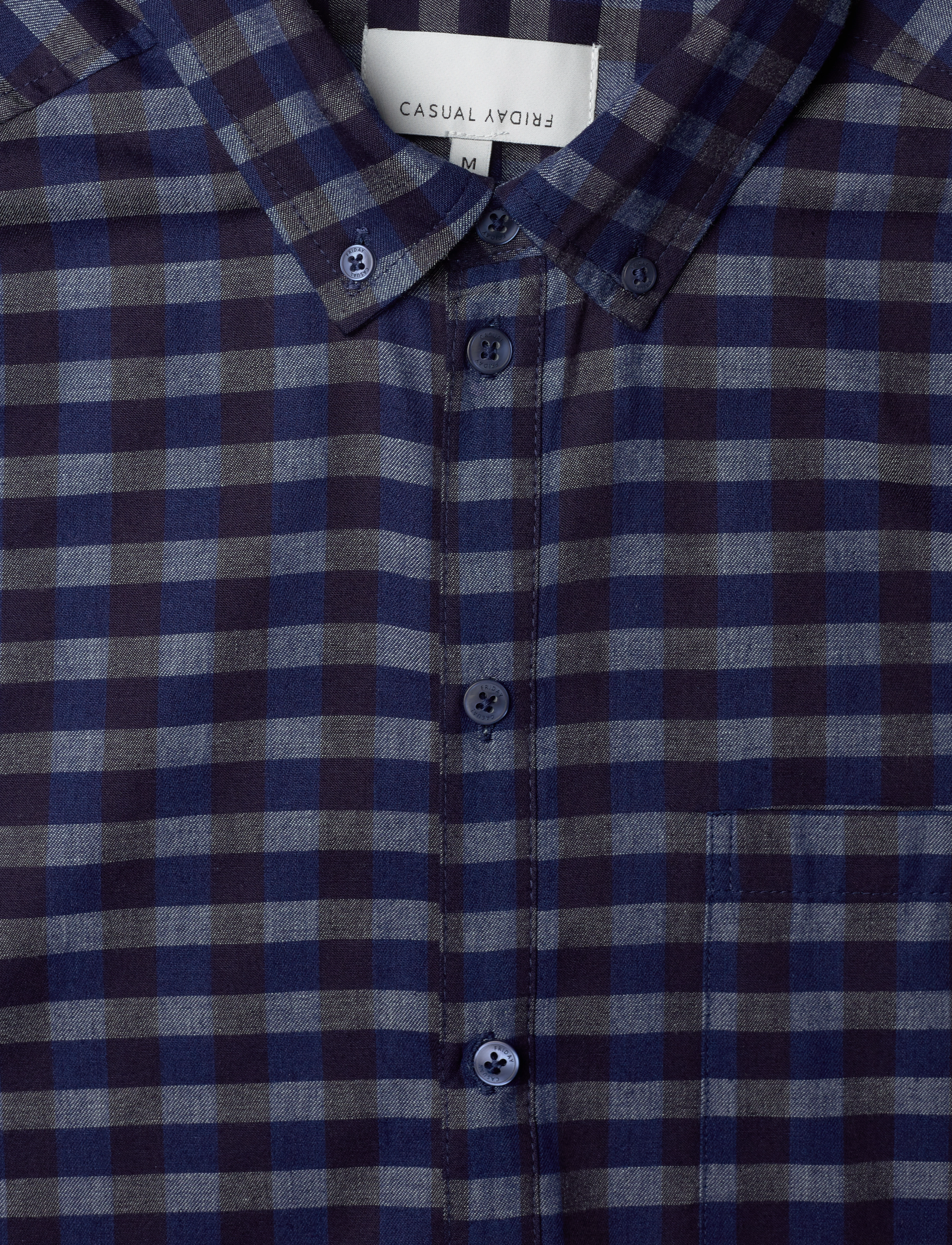 Casual Friday - Anton LS checked indigo shirt - navy blazer - 4