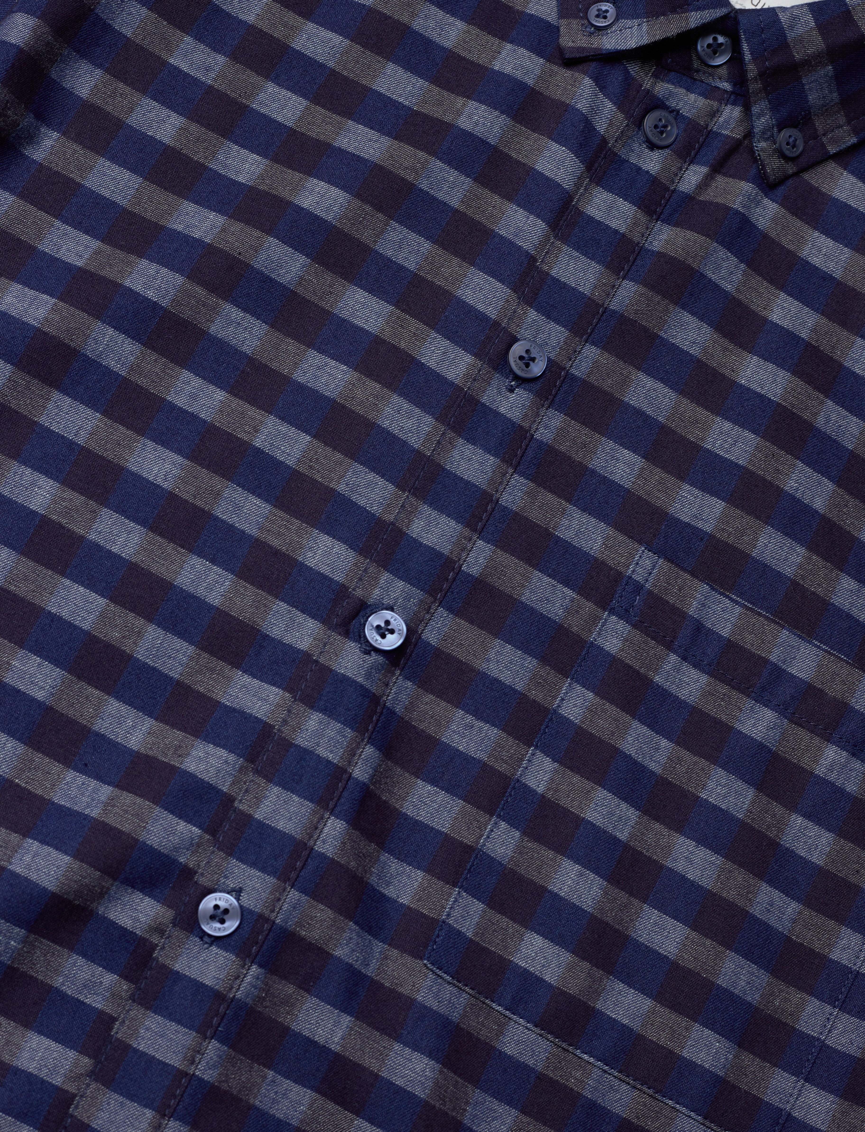 Casual Friday - Anton LS checked indigo shirt - navy blazer - 5