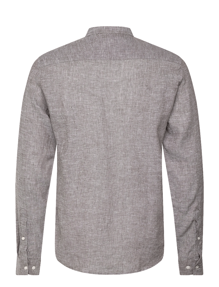 Casual Friday - CFANTON LS CC LINEN SHIRT - hørskjorter - wren melange - 1
