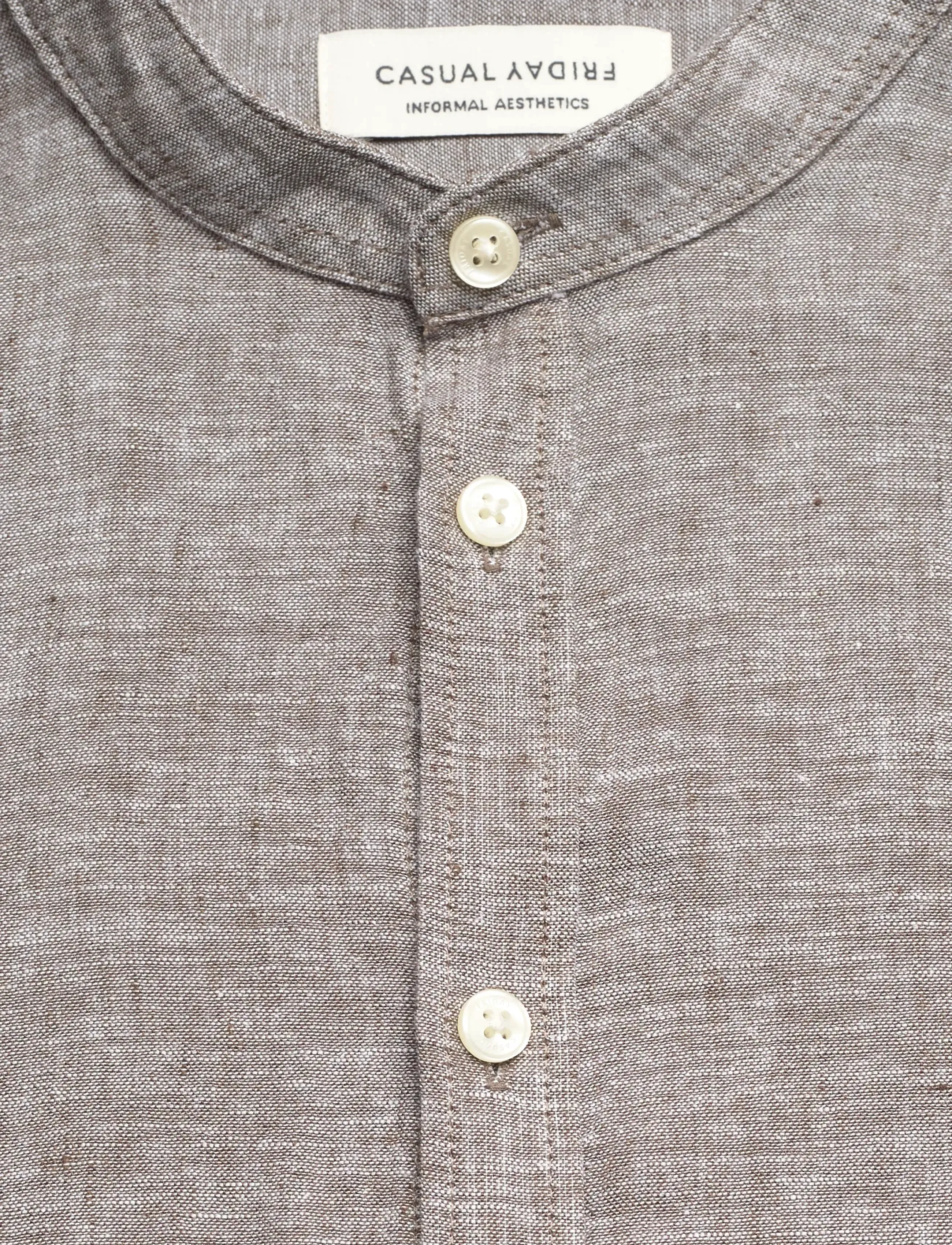 Casual Friday - CFANTON LS CC LINEN SHIRT - hørskjorter - wren melange - 2