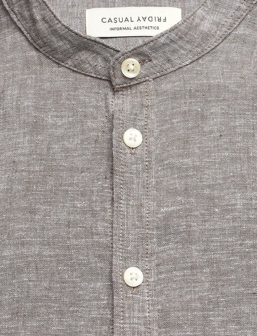 Casual Friday - CFANTON LS CC LINEN SHIRT - hørskjorter - wren melange - 2