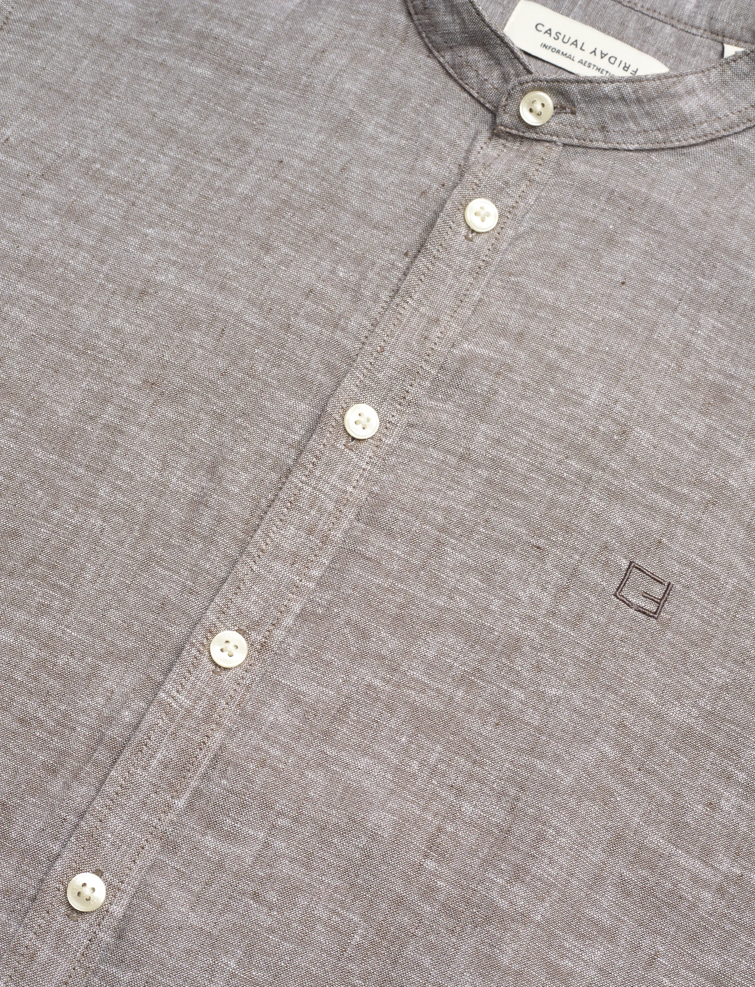 Casual Friday - CFANTON LS CC LINEN SHIRT - hørskjorter - wren melange - 3