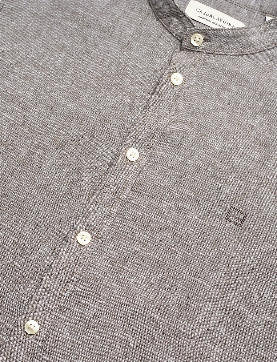 Casual Friday - CFANTON LS CC LINEN SHIRT - hørskjorter - wren melange - 3