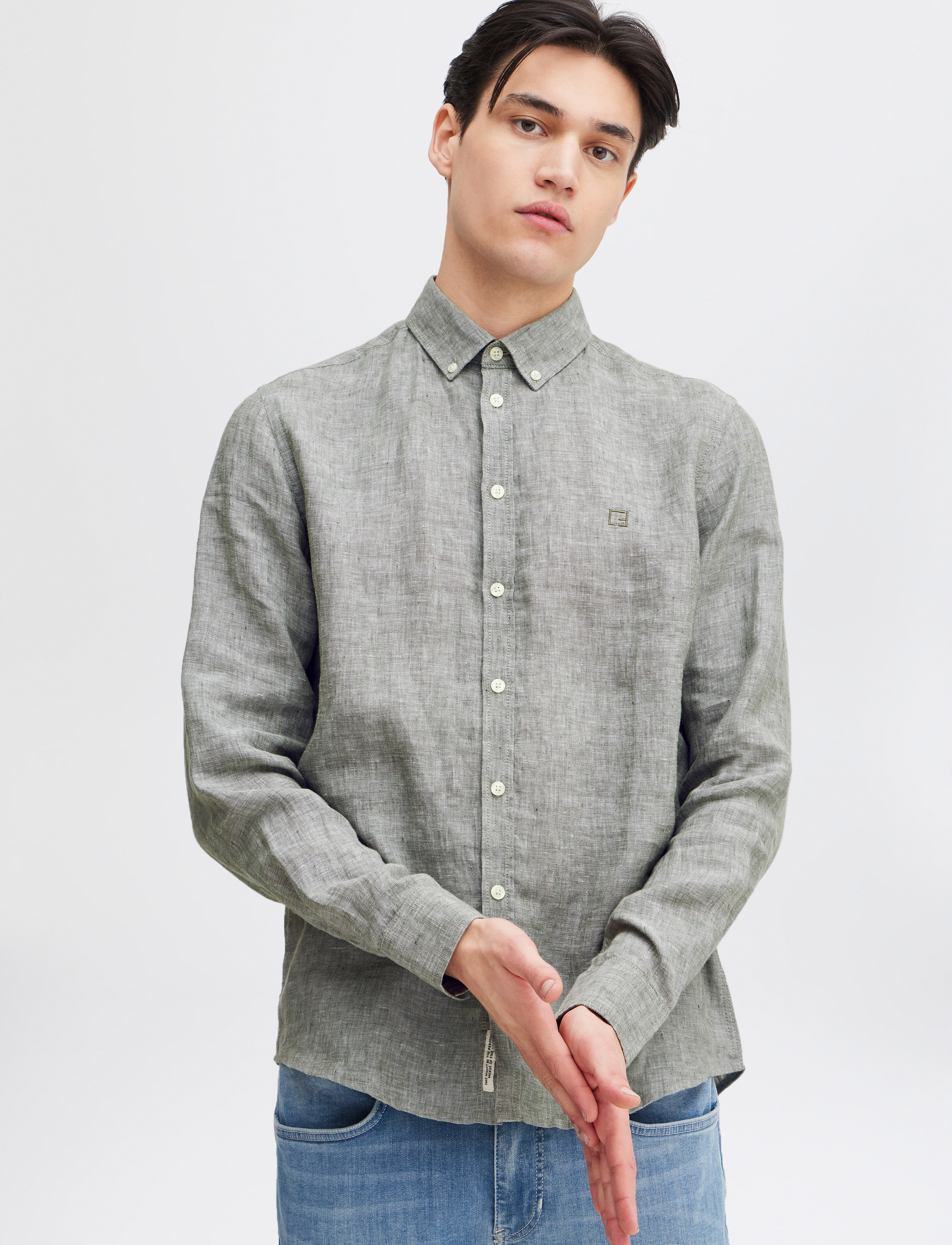 Casual Friday - CFANTON BD LS LINEN SHIRT - linen shirts - agave green - 4