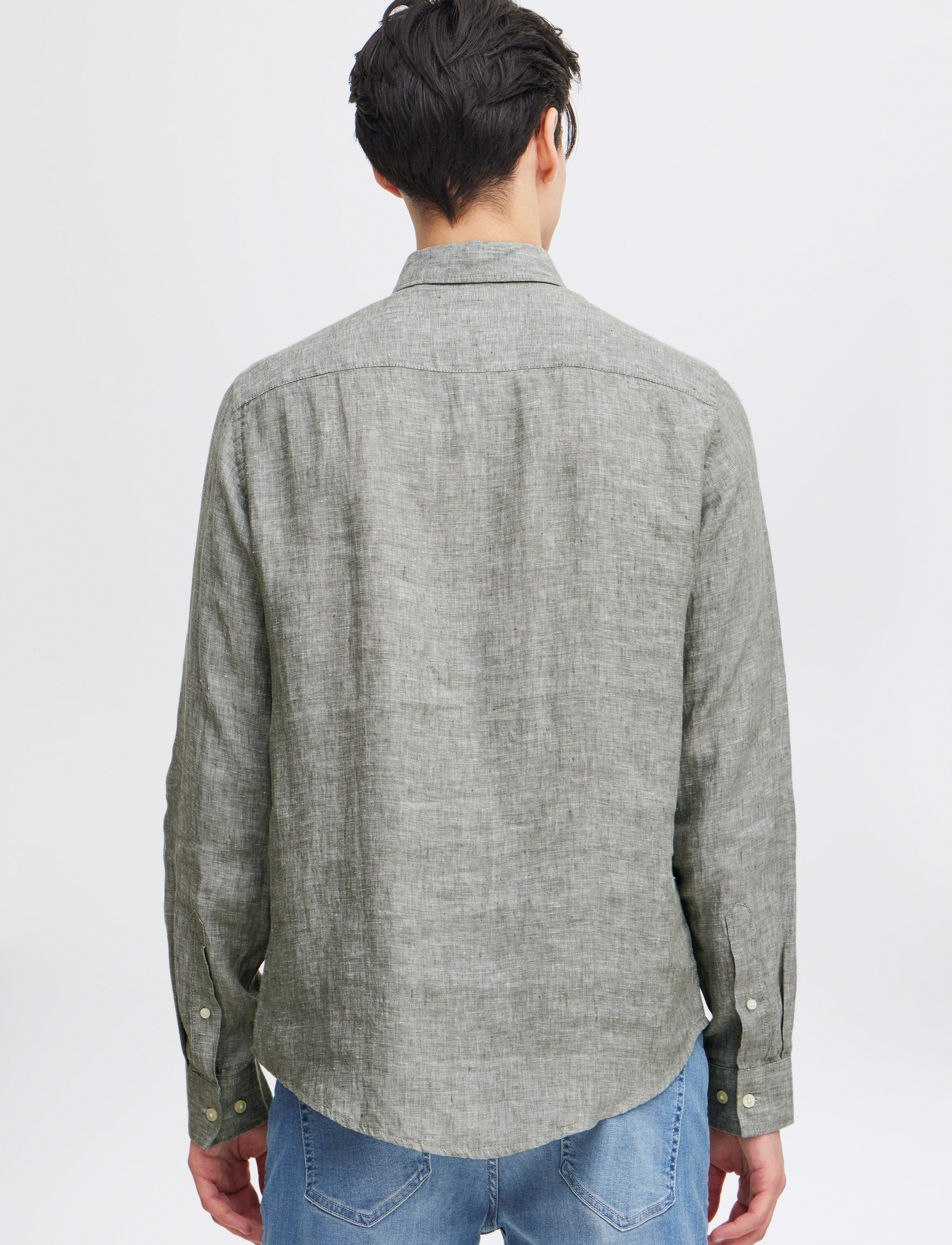 Casual Friday - CFANTON BD LS LINEN SHIRT - leinenhemden - agave green - 5