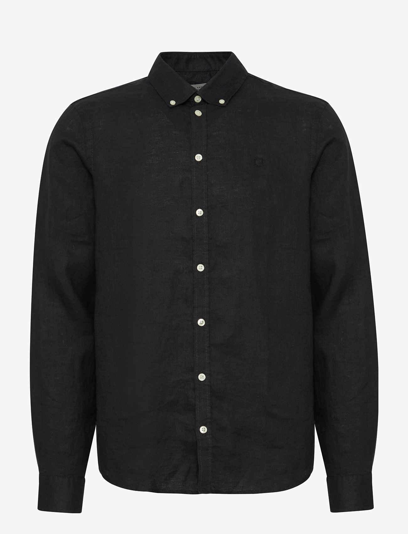 Casual Friday - CFANTON BD LS LINEN SHIRT - hørskjorter - black beauty - 1