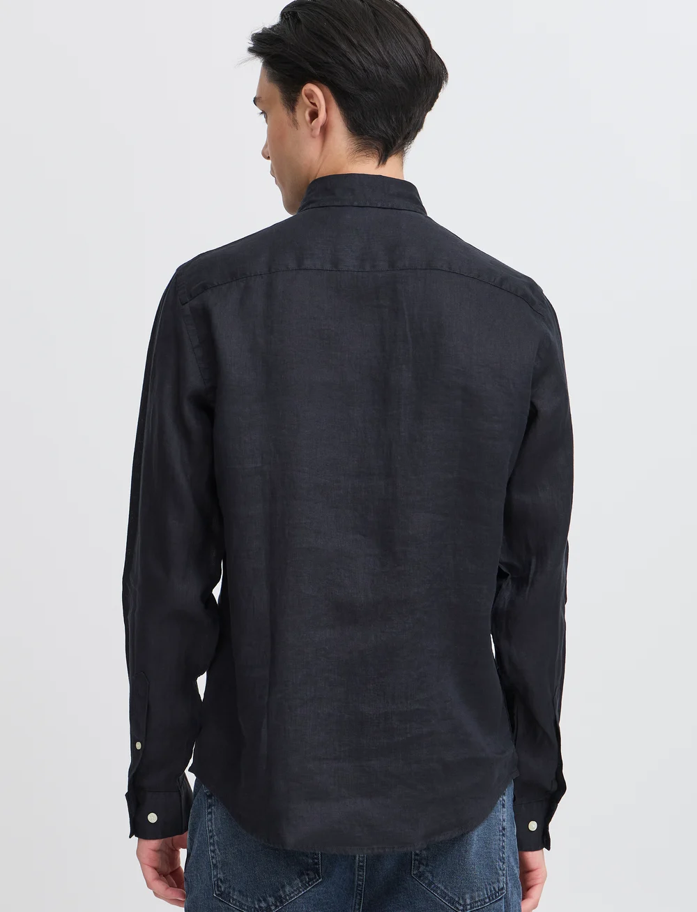 Casual Friday - CFANTON BD LS linen shirt - linased särgid - black beauty - 5